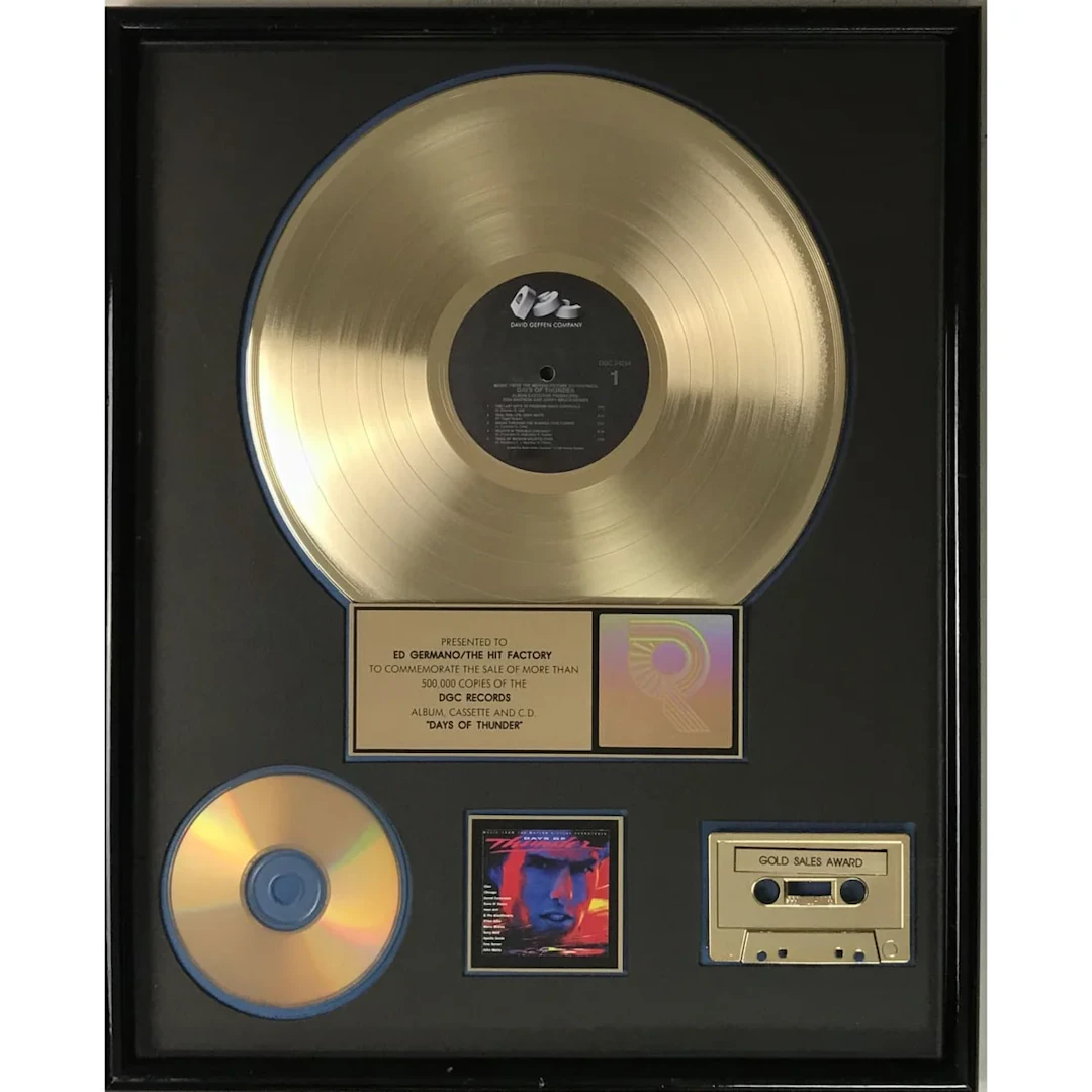 Days Of Thunder Soundtrack RIAA Gold Album Award