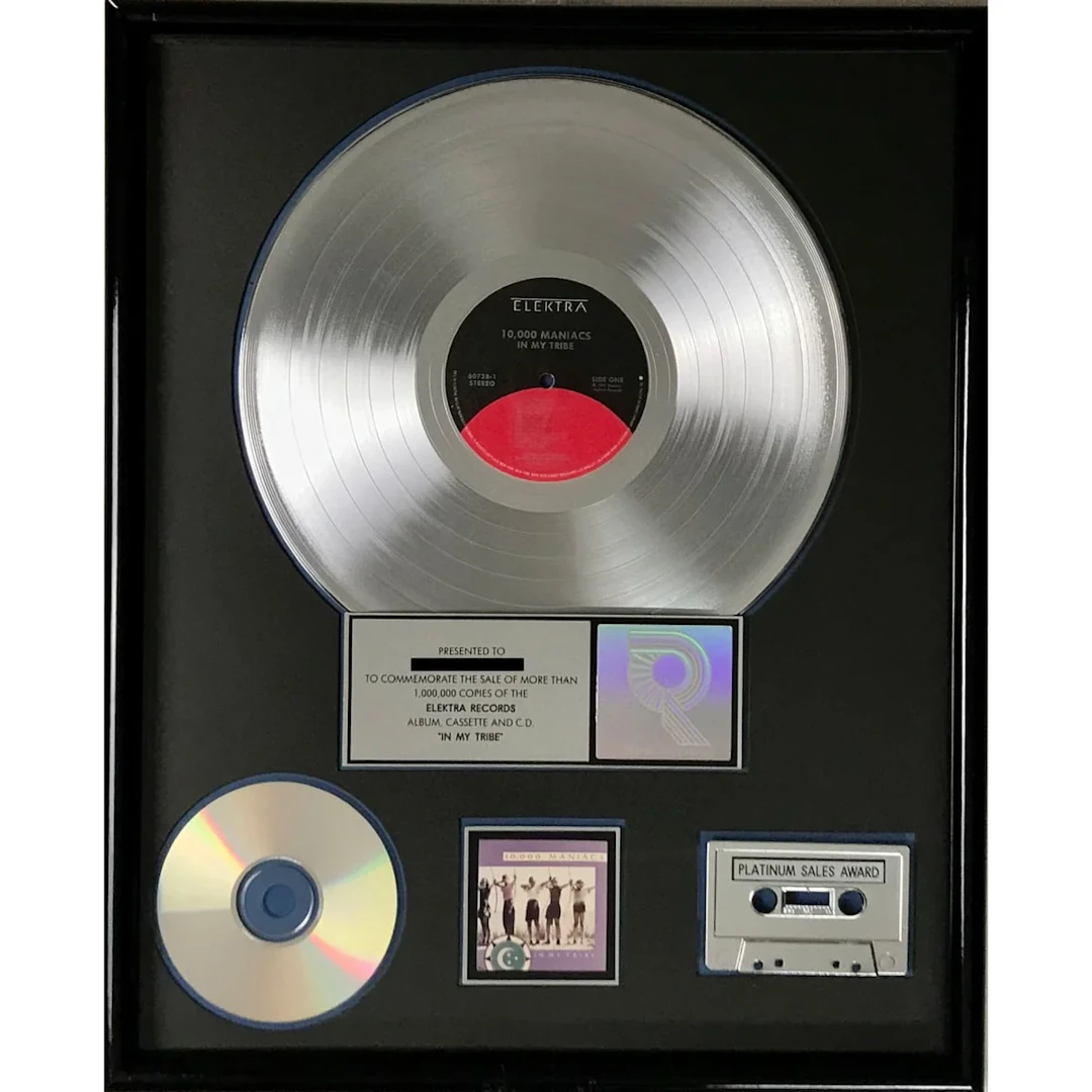10,000 Maniacs In My Tribe RIAA Platinum Album Award