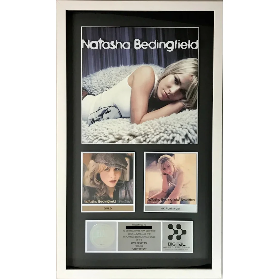 Natasha Bedingfield "Unwritten" RIAA 4x Multi-Platinum Combo Award
