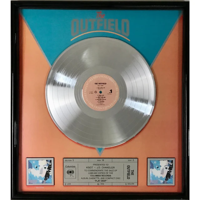 The Outfield Play Deep Columbia label award