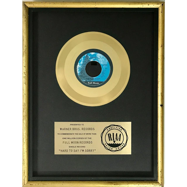 Chicago "Hard To Say I'm Sorry" RIAA Gold Single Award
