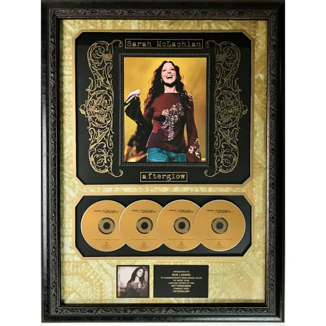 Sarah McLachlan Afterglow 4M Sold Nettwork/BMG Album Award