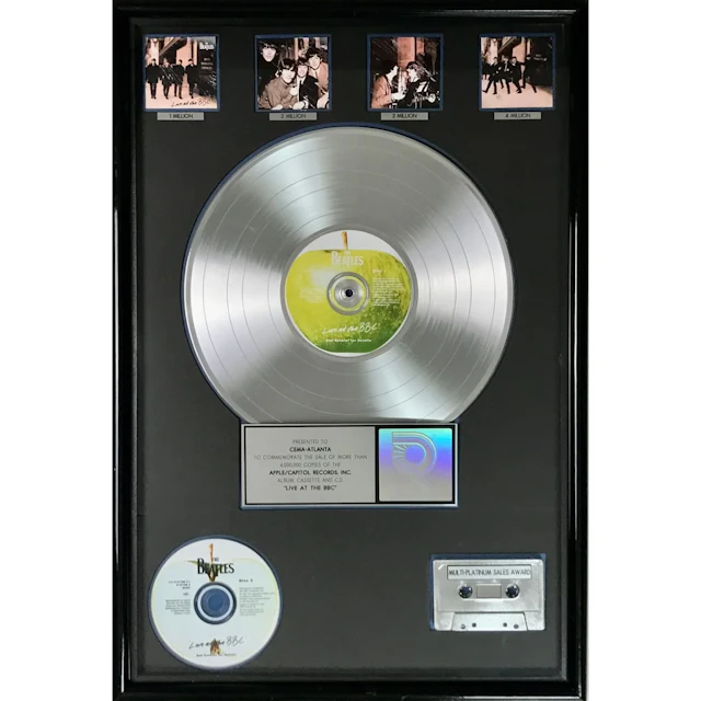 Beatles Live At The BBC RIAA 4x Platinum LP Award