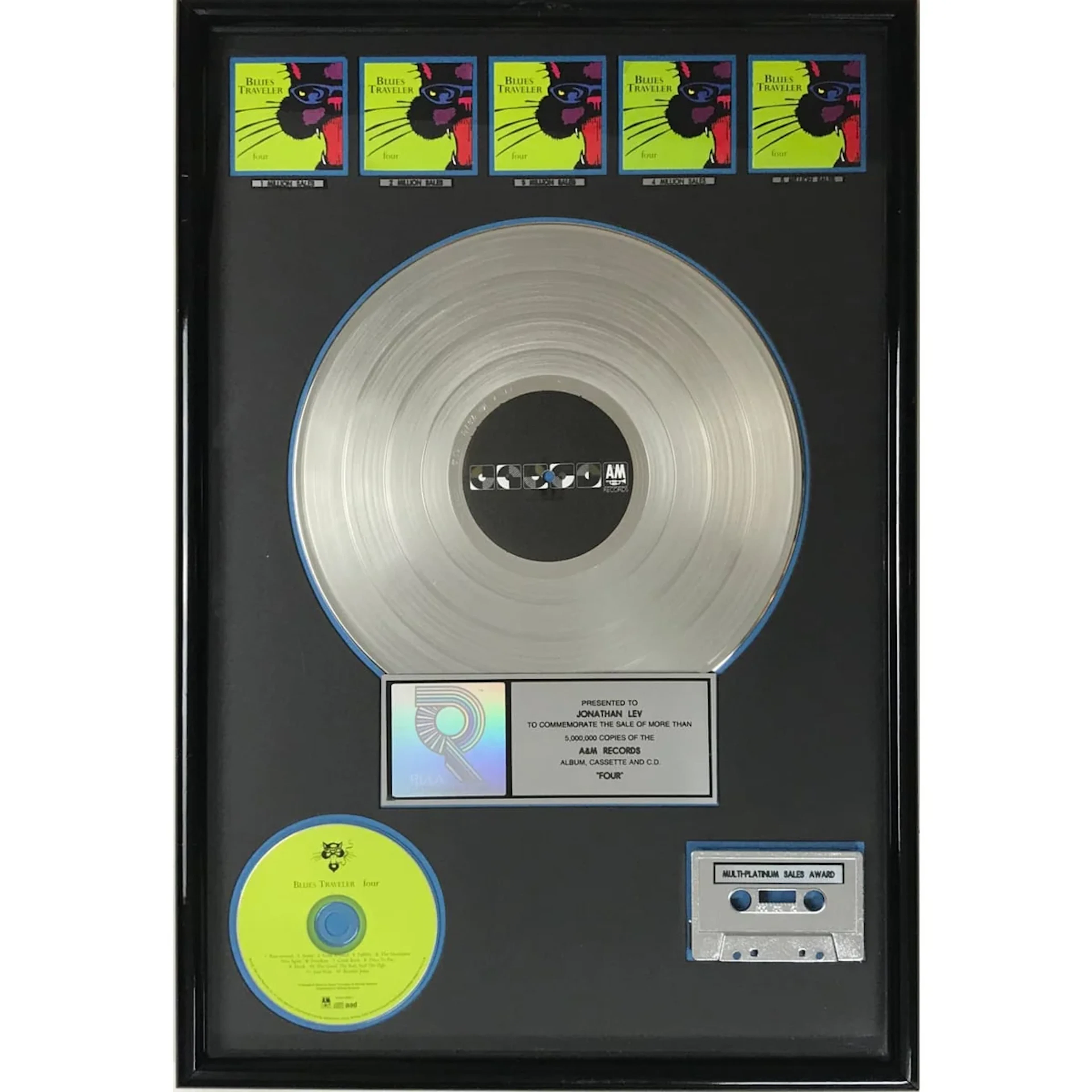Blues Traveler four RIAA 5x Multi-Platinum Award