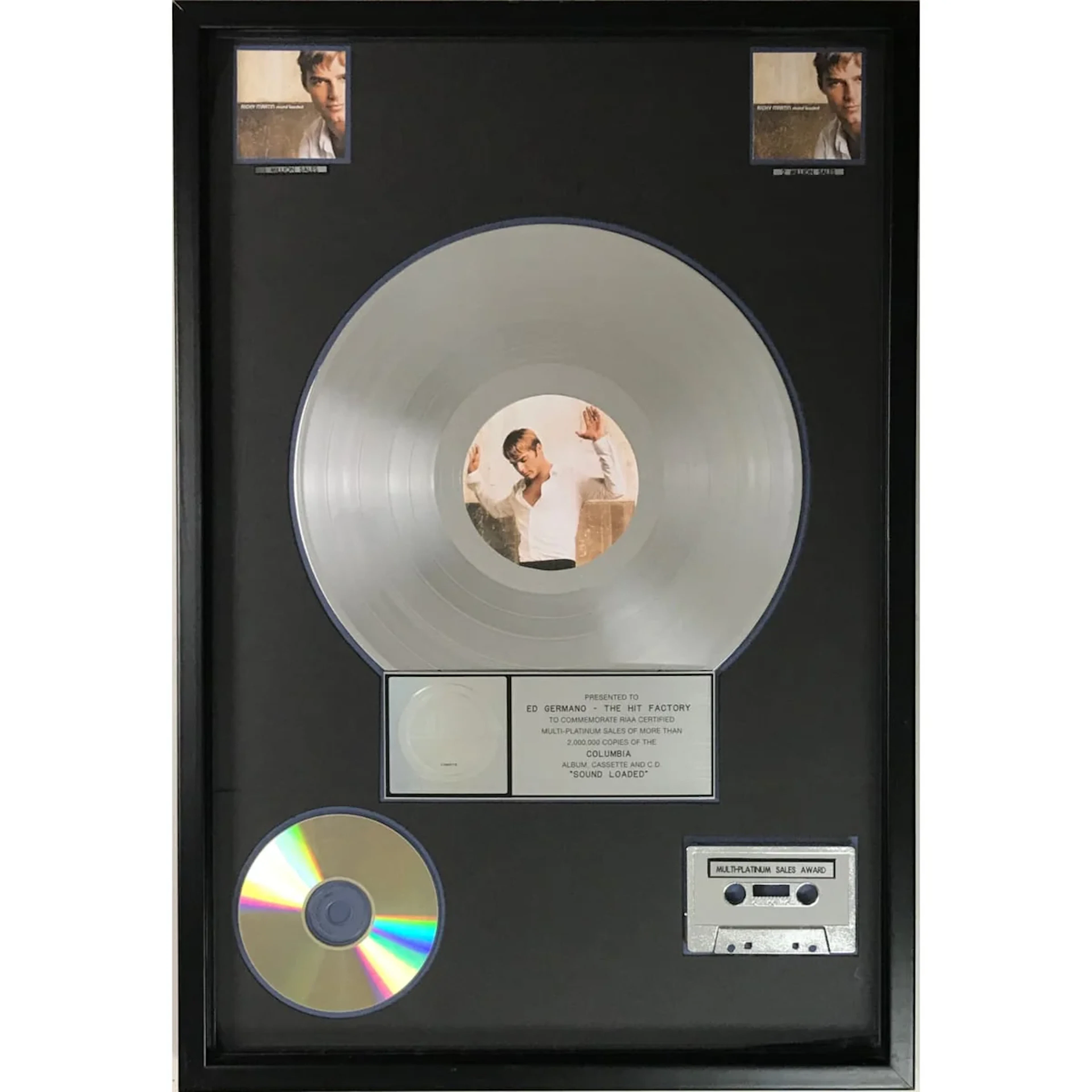 Ricky Martin Sound Loaded RIAA 2x Multi-Platinum Album Award