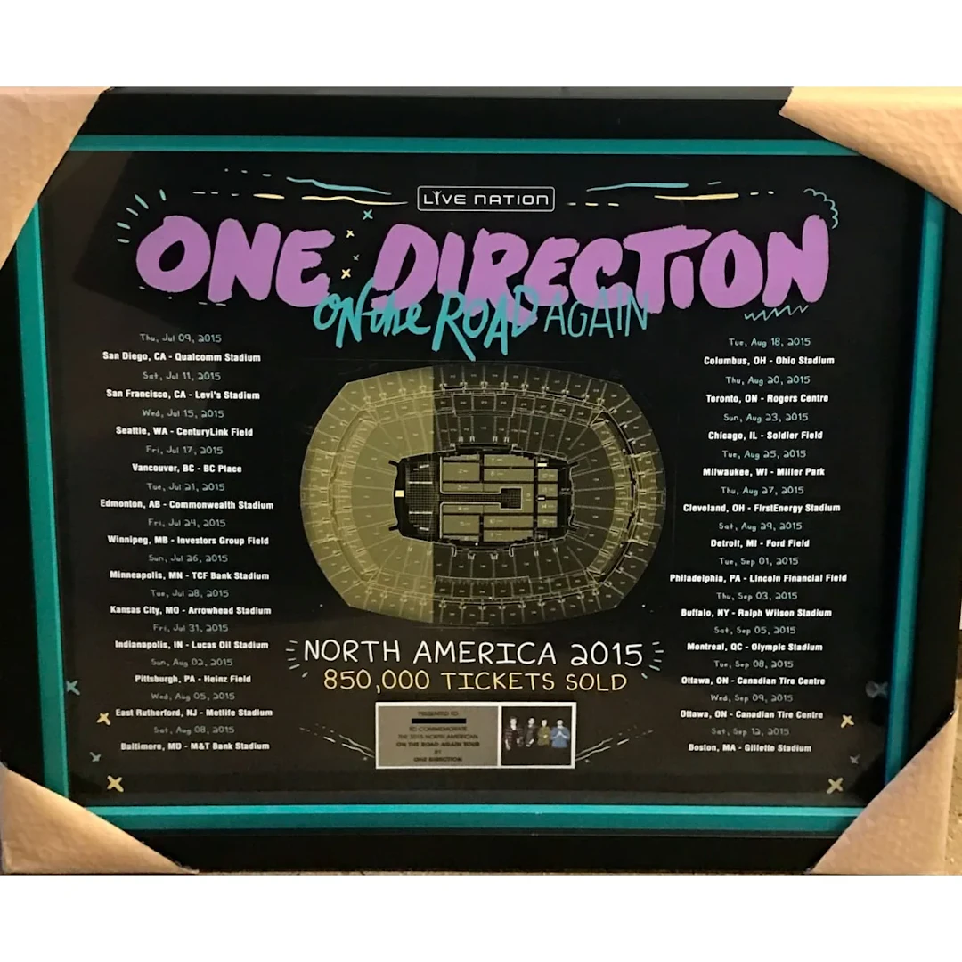 One Direction 2015 "On The Road Again" Tour Award