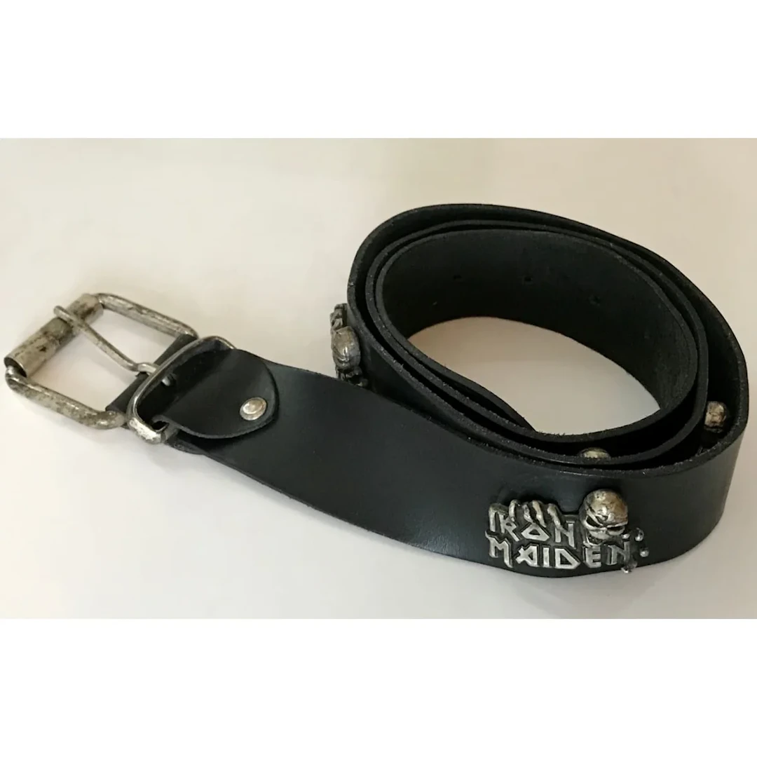Iron Maiden Eddie Logo Leather Belt