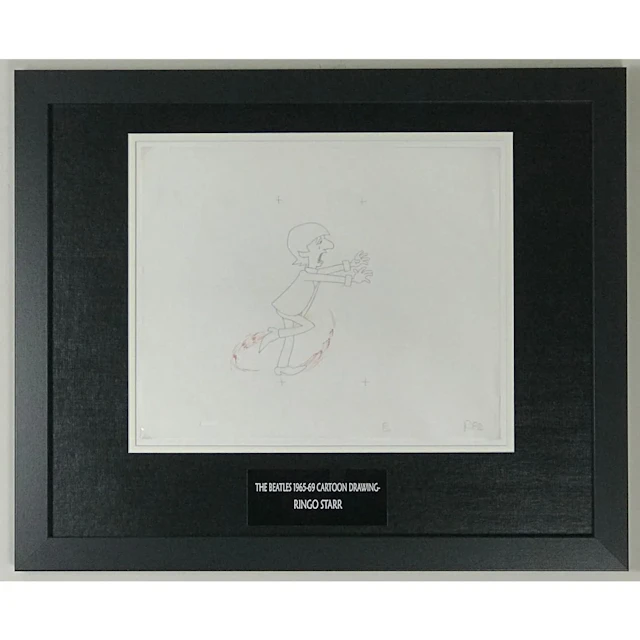 Beatles 1965-69 Cartoon - Framed Original Animation Cel Ringo Starr