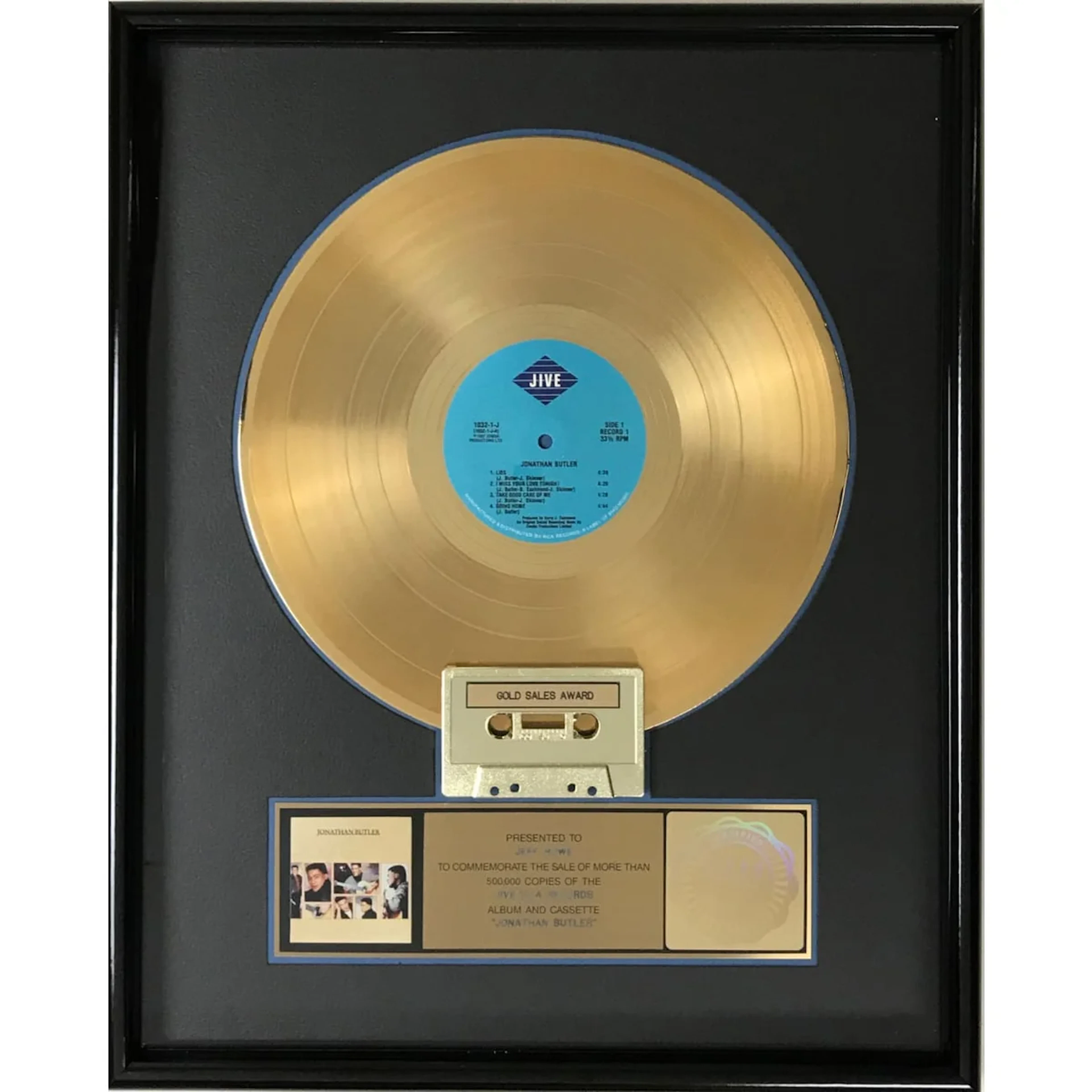 Jonathan Butler debut RIAA Gold Album Award