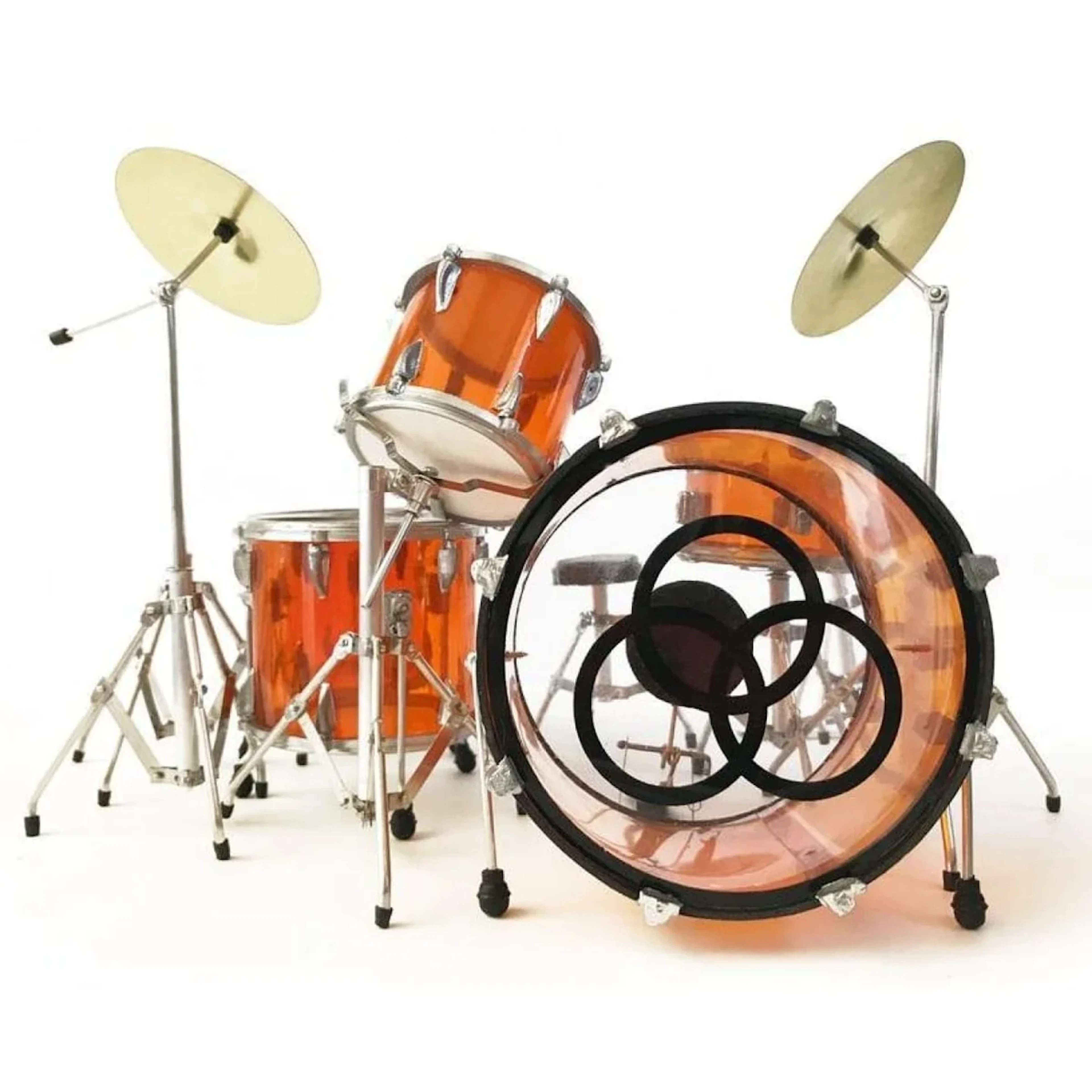 Led Zeppelin Tribute Amber Vistalite Mini Drum Kit
