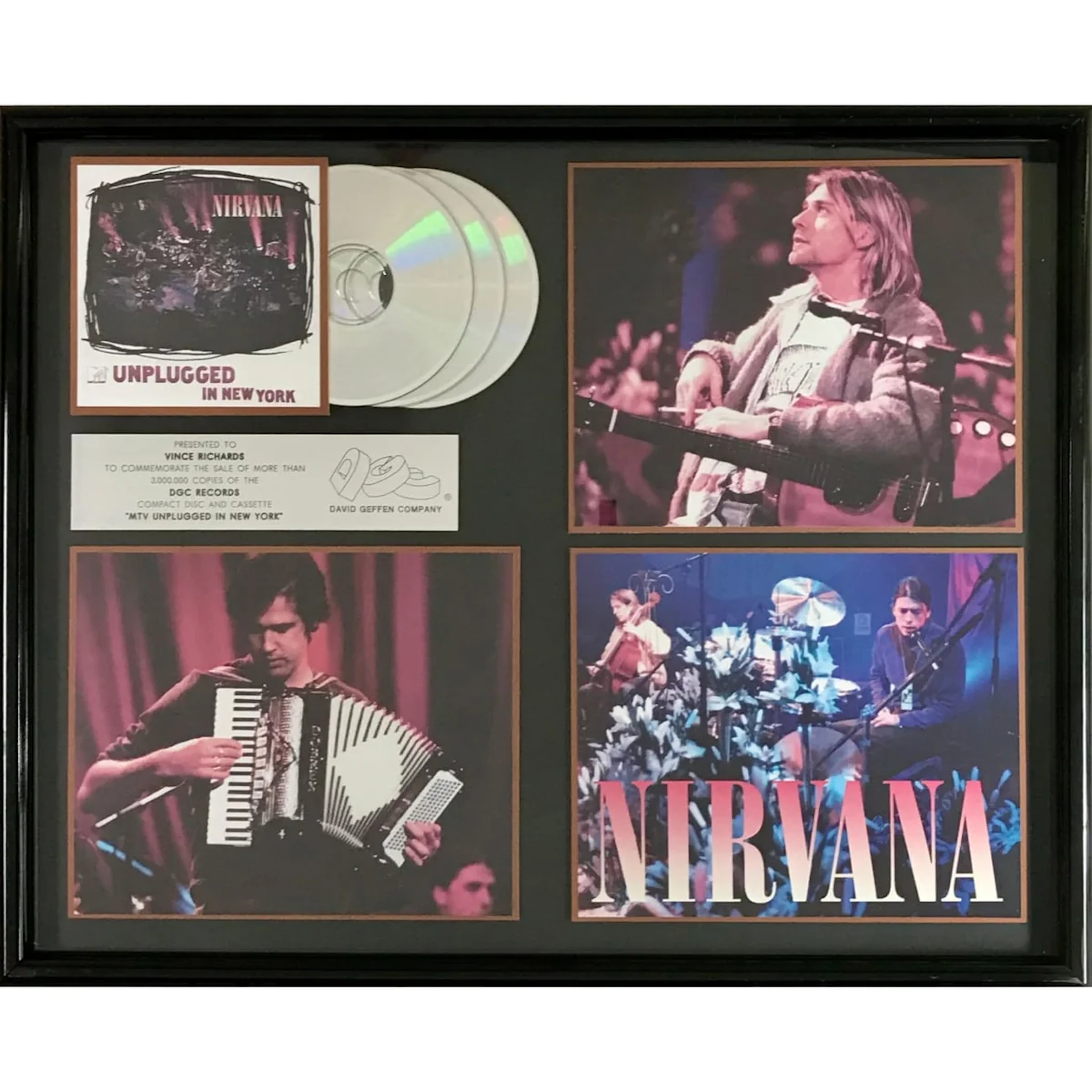 Nirvana MTV Unplugged Geffen Records Award