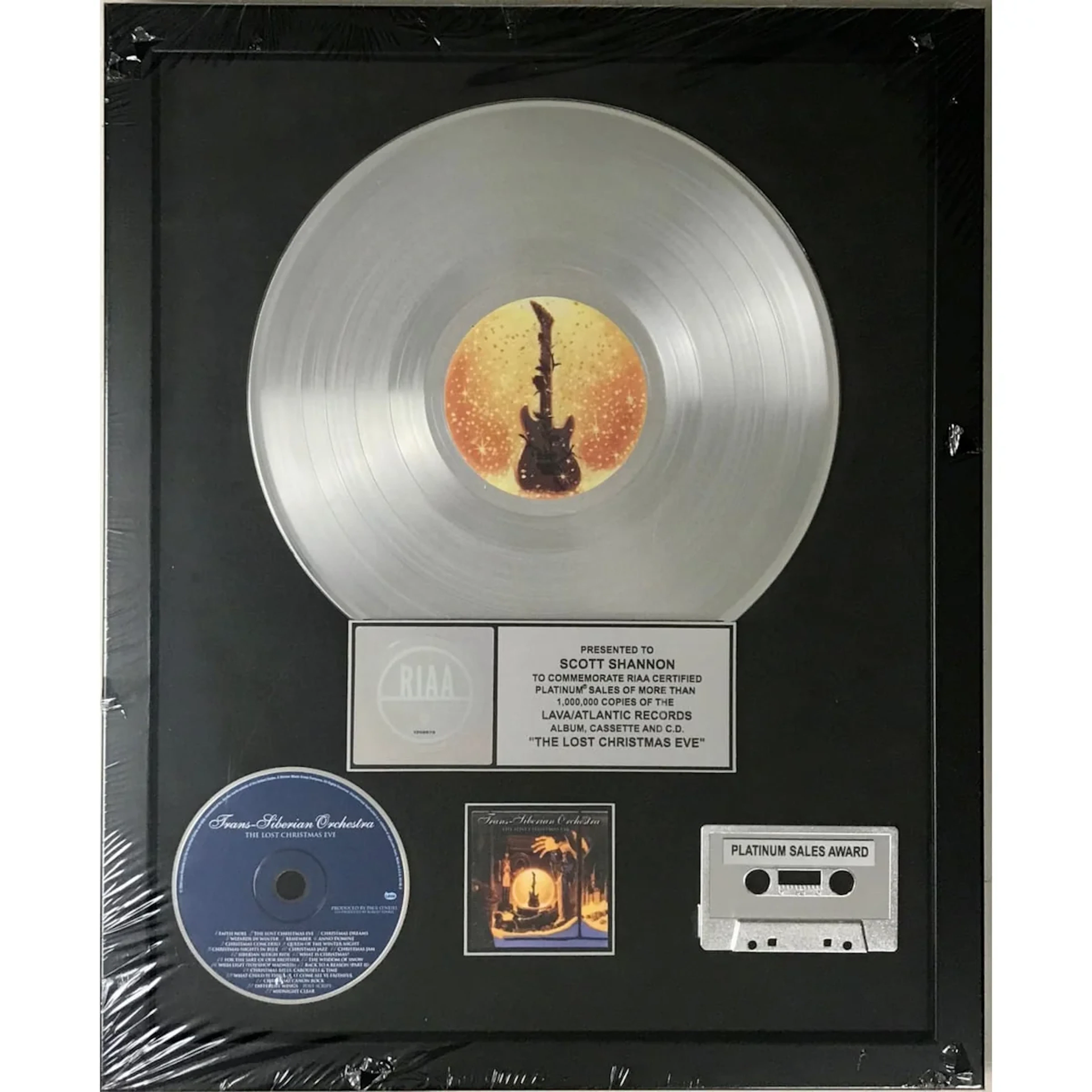 Trans-Siberian Orchestra The Lost Christmas Eve RIAA Platinum Award-