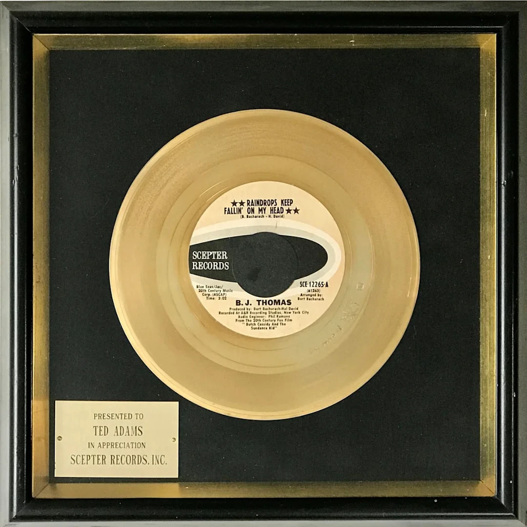B.J. Thomas "Raindrops Keep Fallin' On My Head" 1970 Disc Award Ltd - RARE