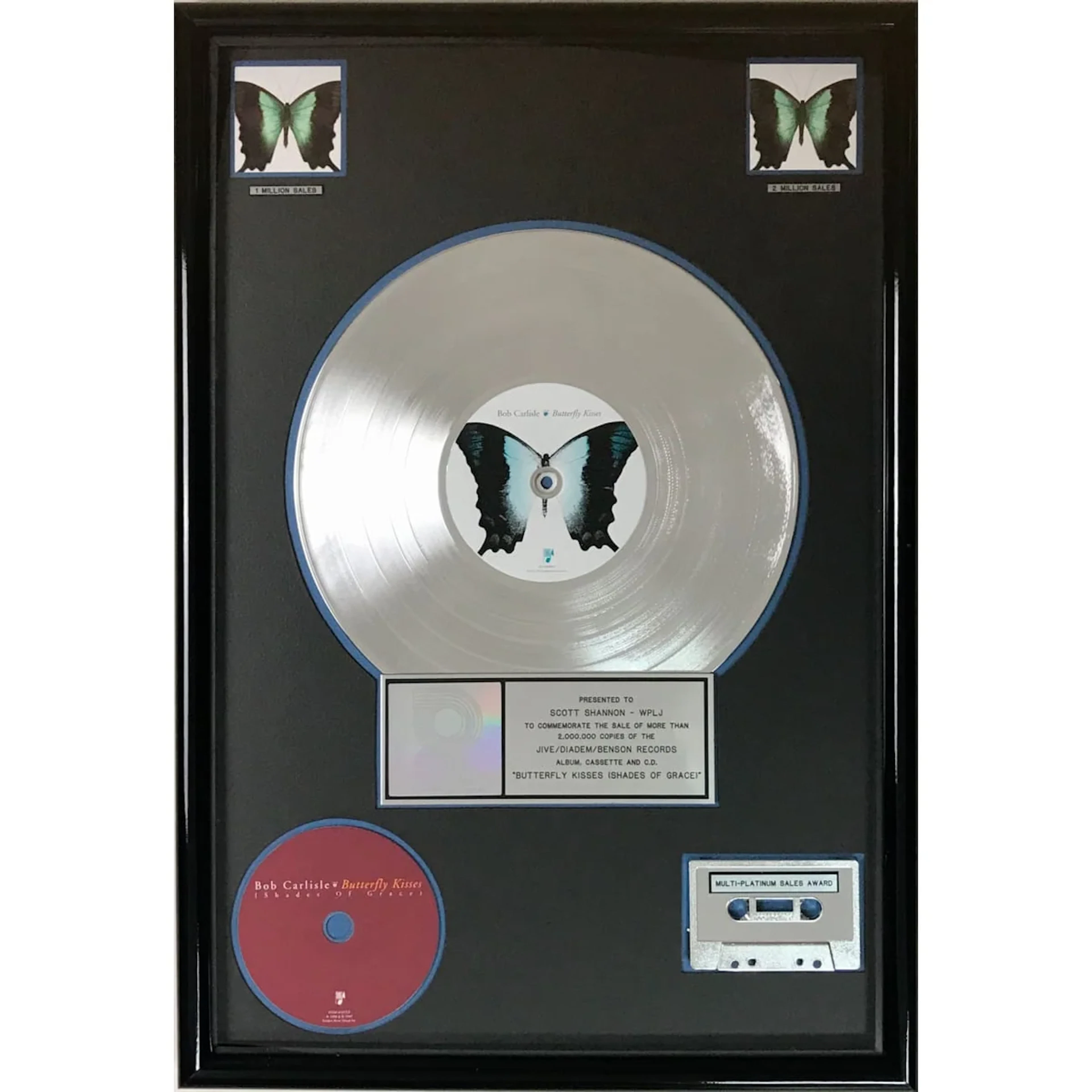 Bob Carlisle Butterfly Kisses (Shades Of Grace) RIAA 2x Multi-Platinum