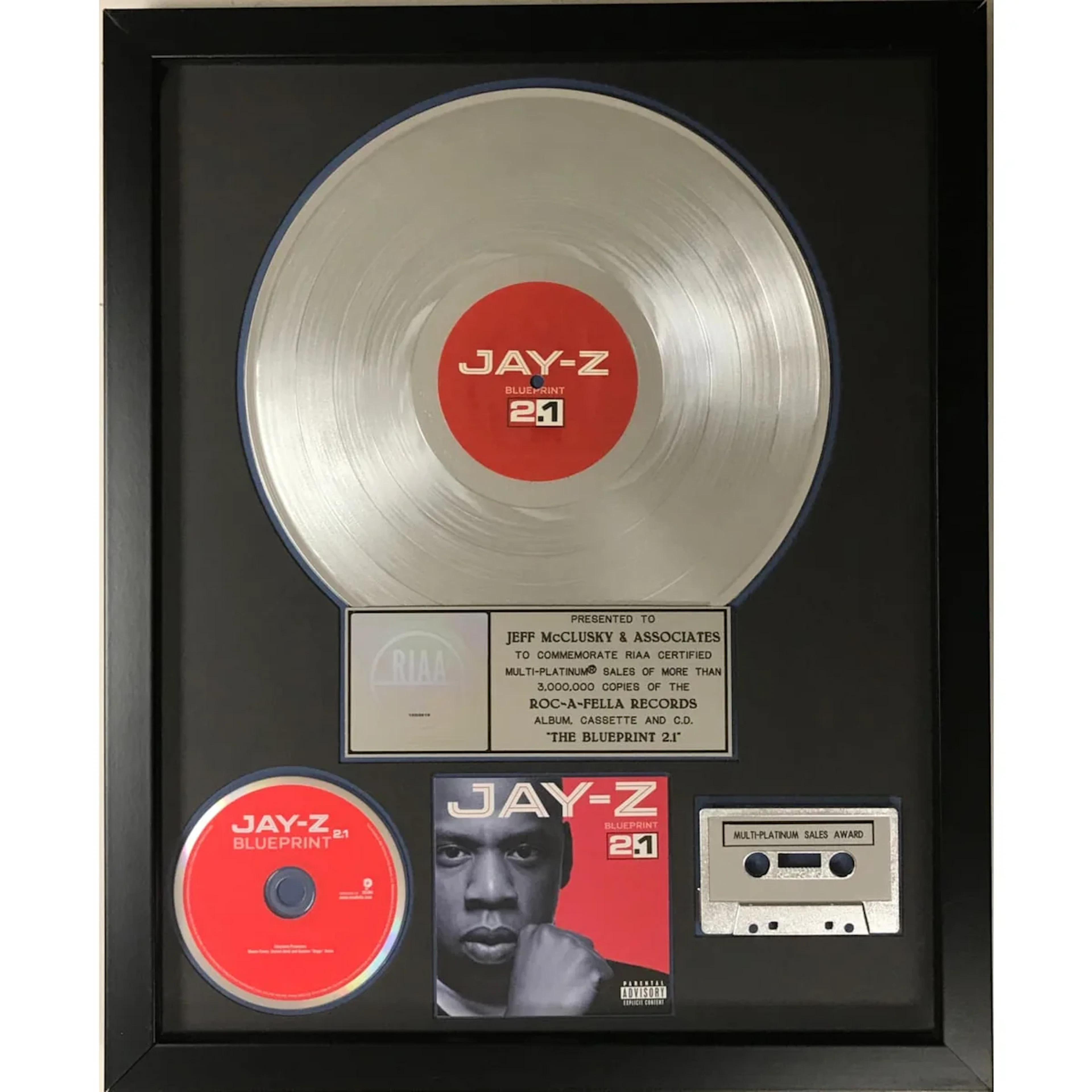 Jay-Z The Blueprint 2.1 RIAA 3x Multi-Platinum Album Award