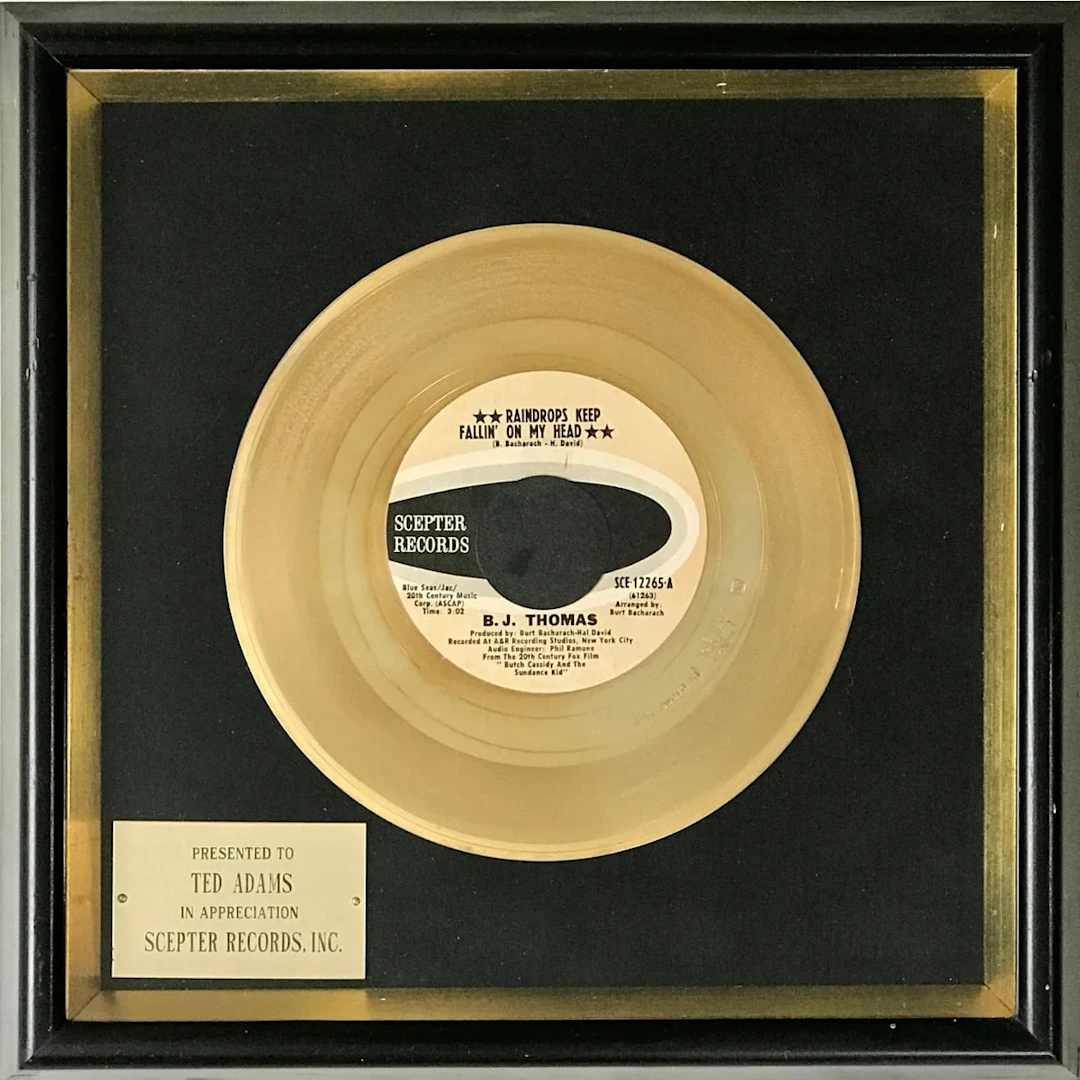 B.J. Thomas "Raindrops Keep Fallin' On My Head" 1970 Disc Award Ltd - RARE
