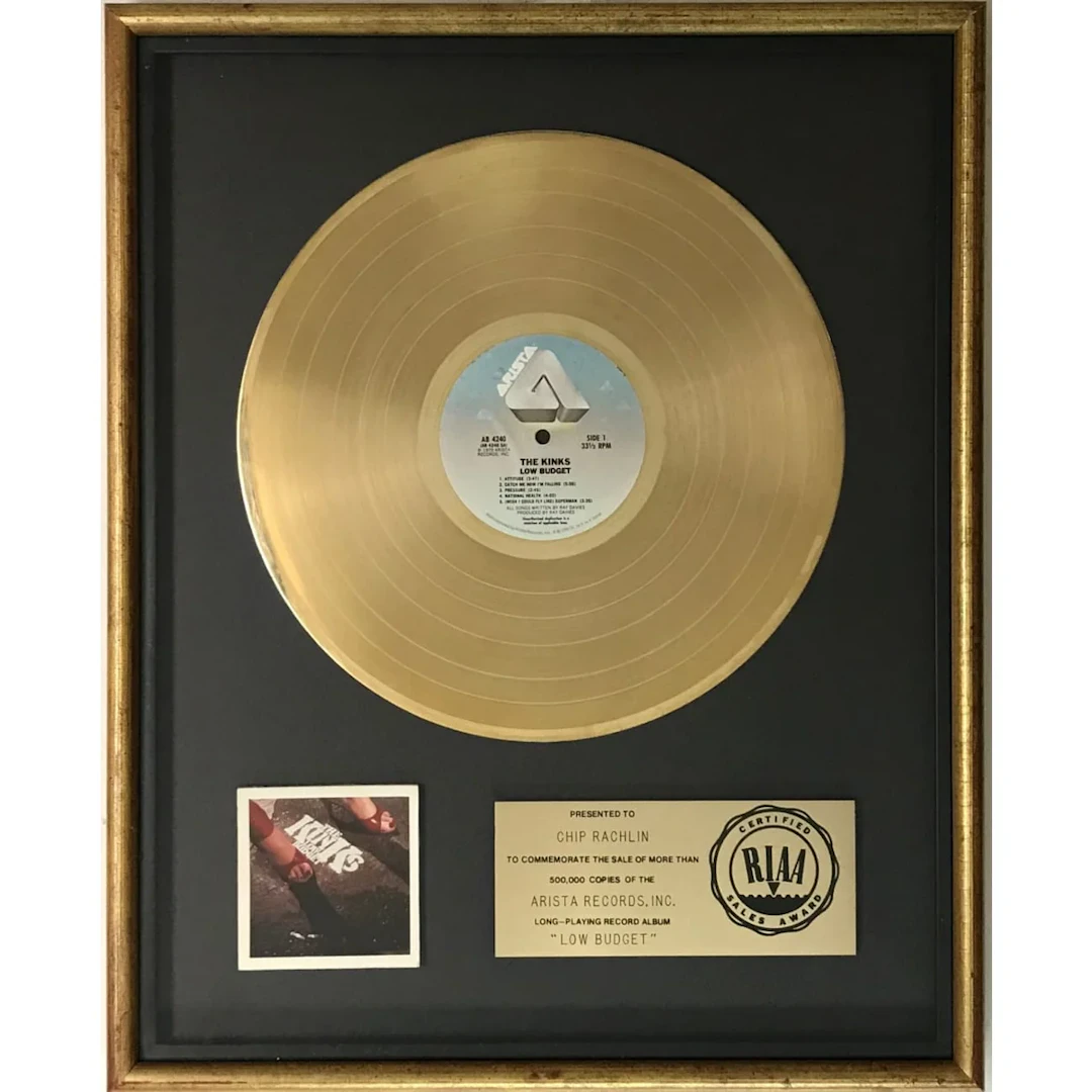 The Kinks Low Budget RIAA Gold Album Award