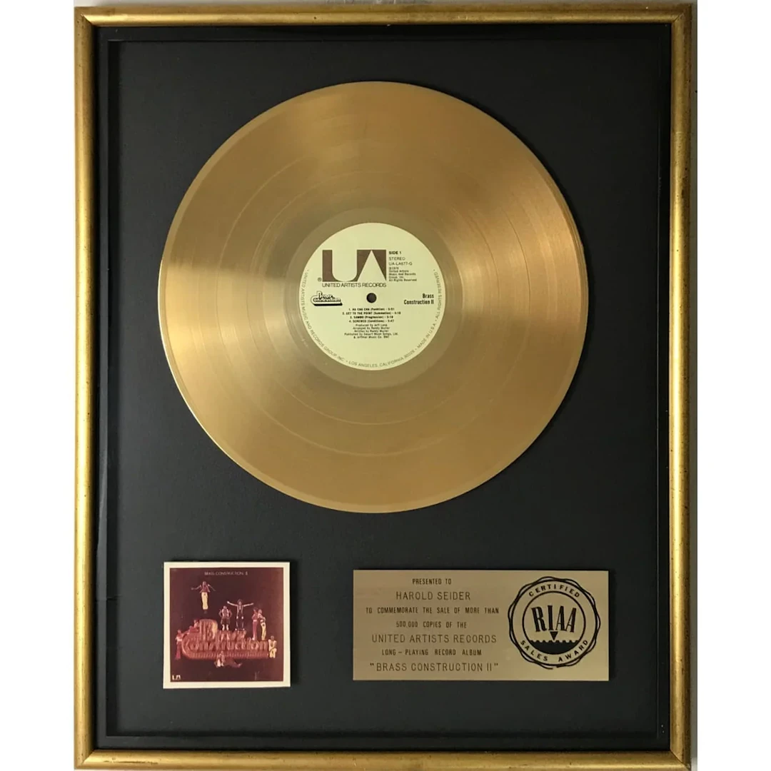 Brass Construction II RIAA Gold Album Award