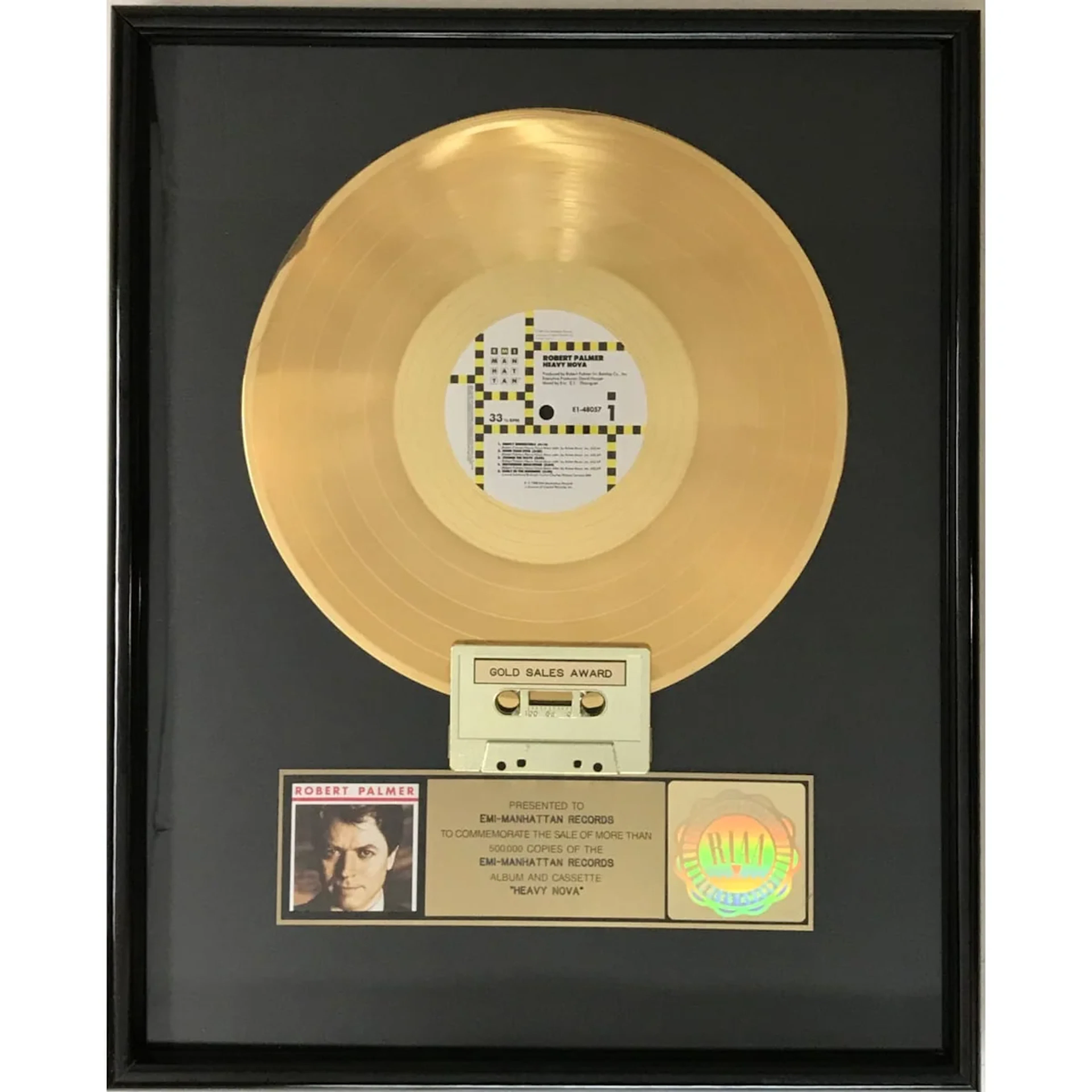 Robert Palmer Heavy Nova RIAA Gold Album Award