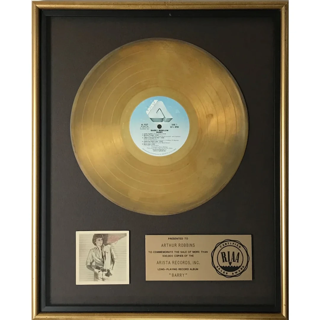 Barry Manilow Barry RIAA Gold Album Award