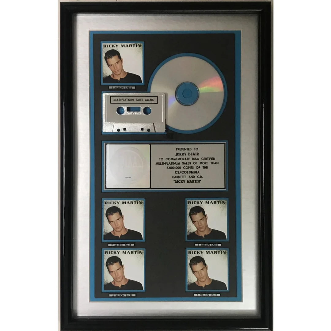 Ricky Martin debut RIAA 5x Multi-Platinum Album Award