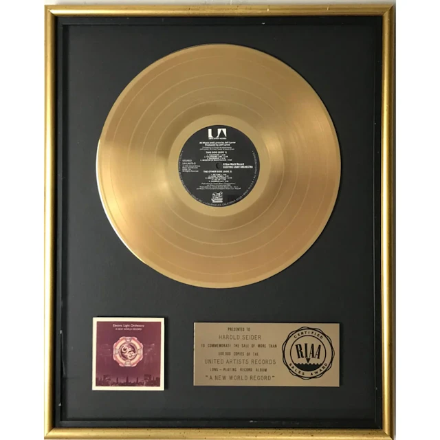 ELO A New World Record RIAA Gold Album Award