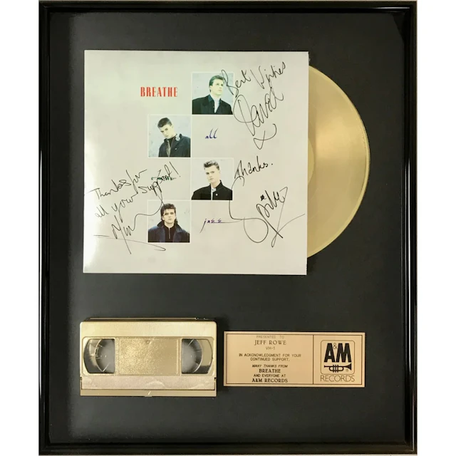 Breathe All That Jazz A&M Records Award signed by group