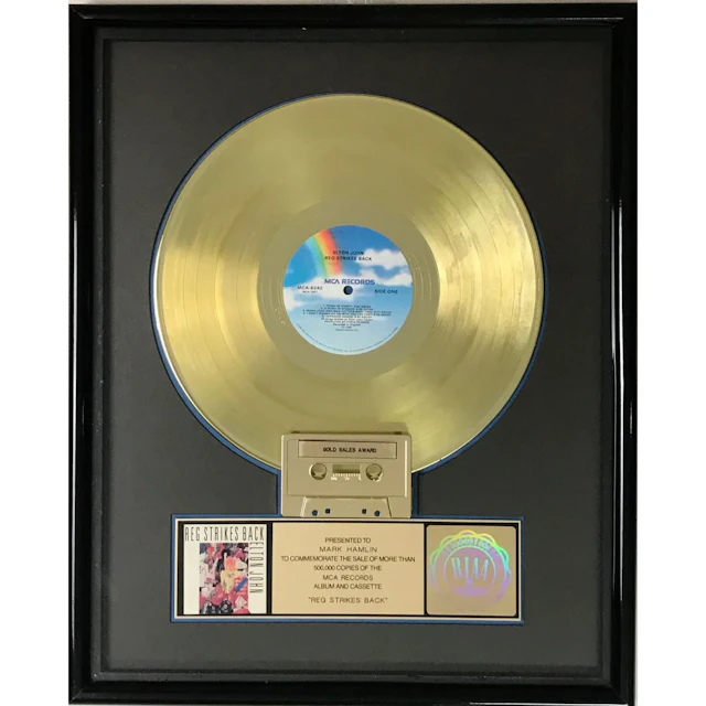 Elton John Reg Strikes Back RIAA Gold LP Award