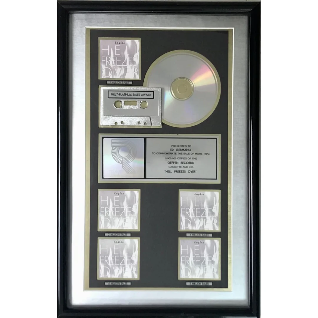 Eagles Hell Freezes Over RIAA 5x Multi-Platinum Album Award