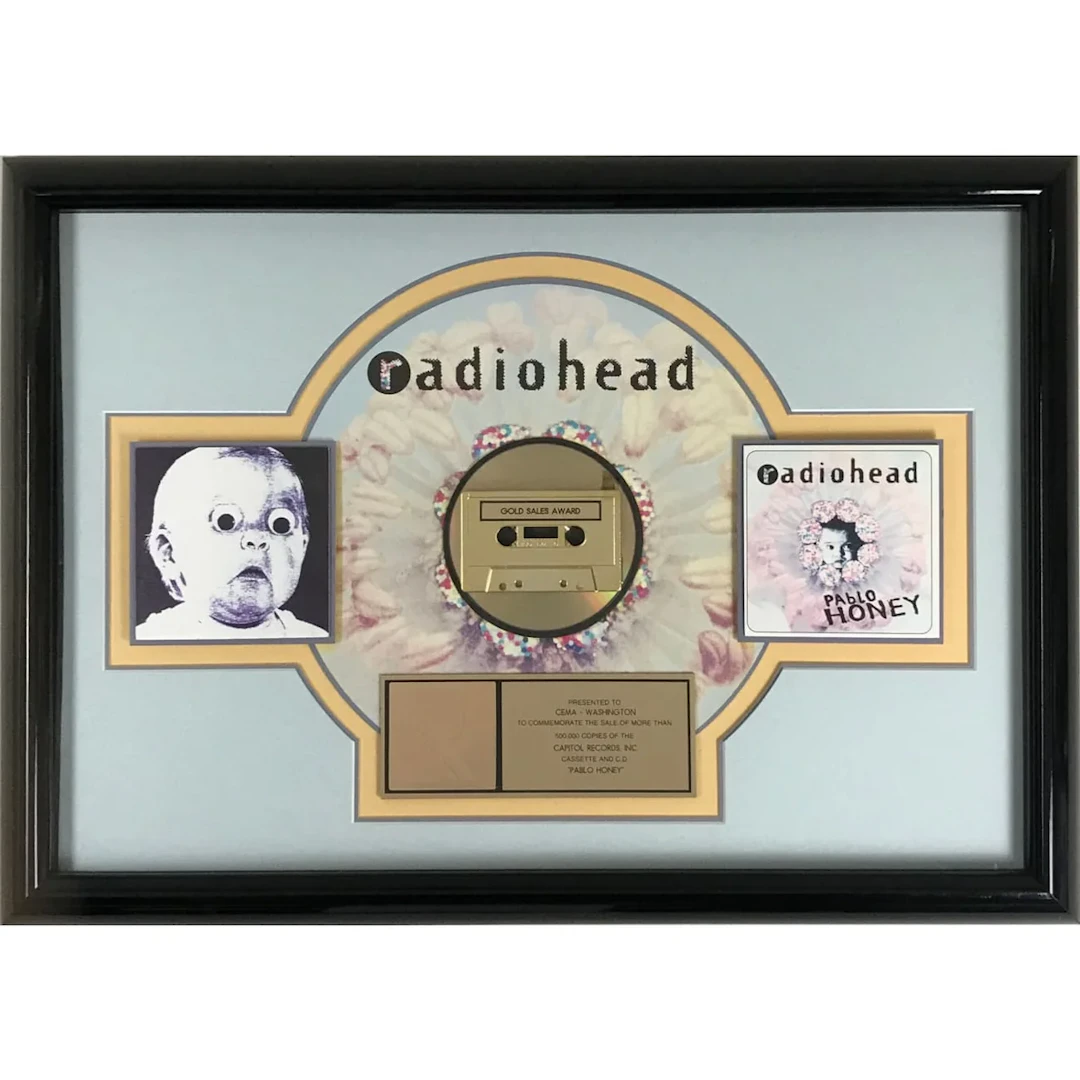 Radiohead Pablo Honey RIAA Gold Album Award