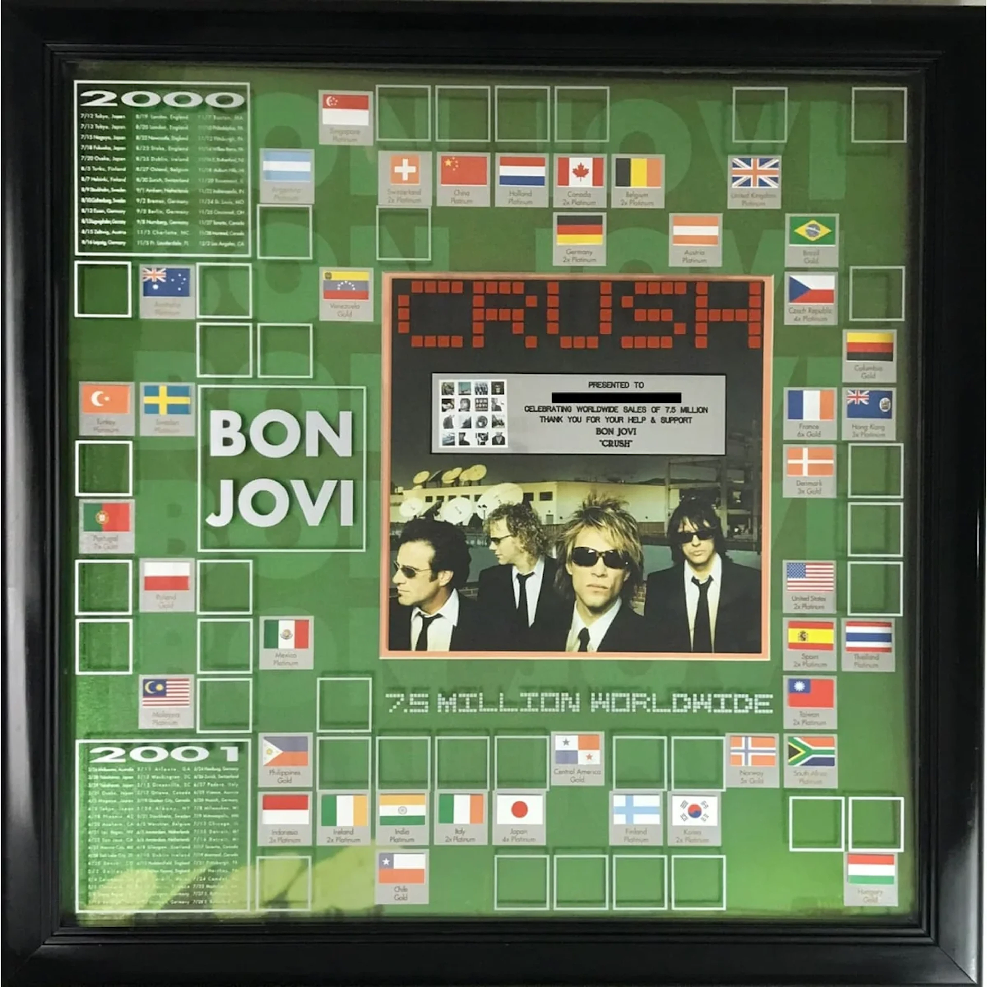 Bon Jovi Crush Artist Management Record/Tour Award