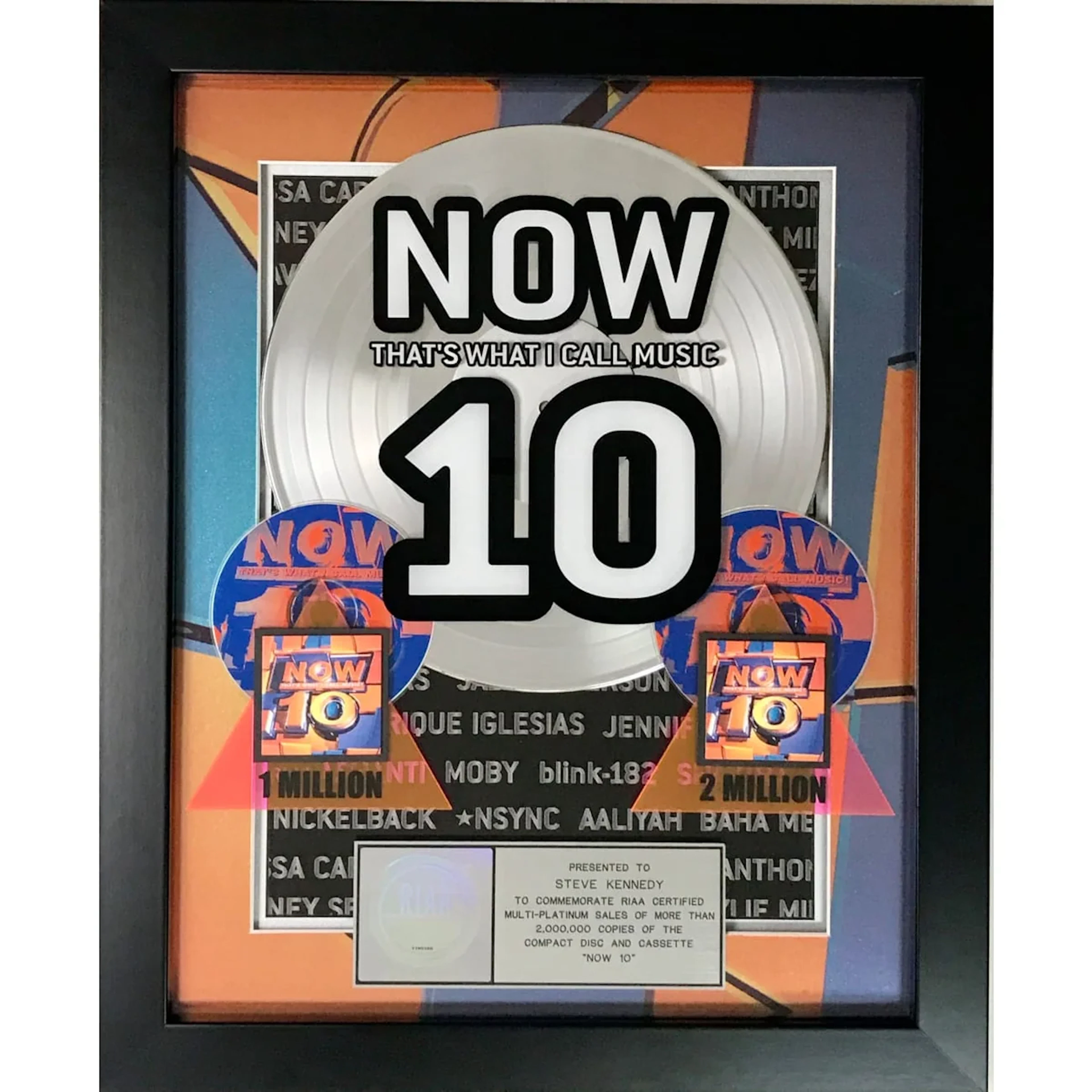 Now 10 RIAA 2x Multi-Platinum Album Award