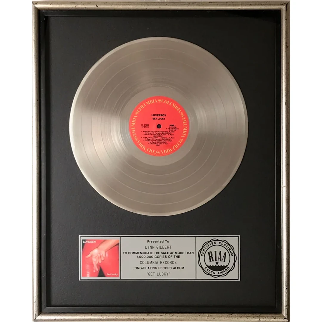Loverboy Get Lucky RIAA Platinum Album Award