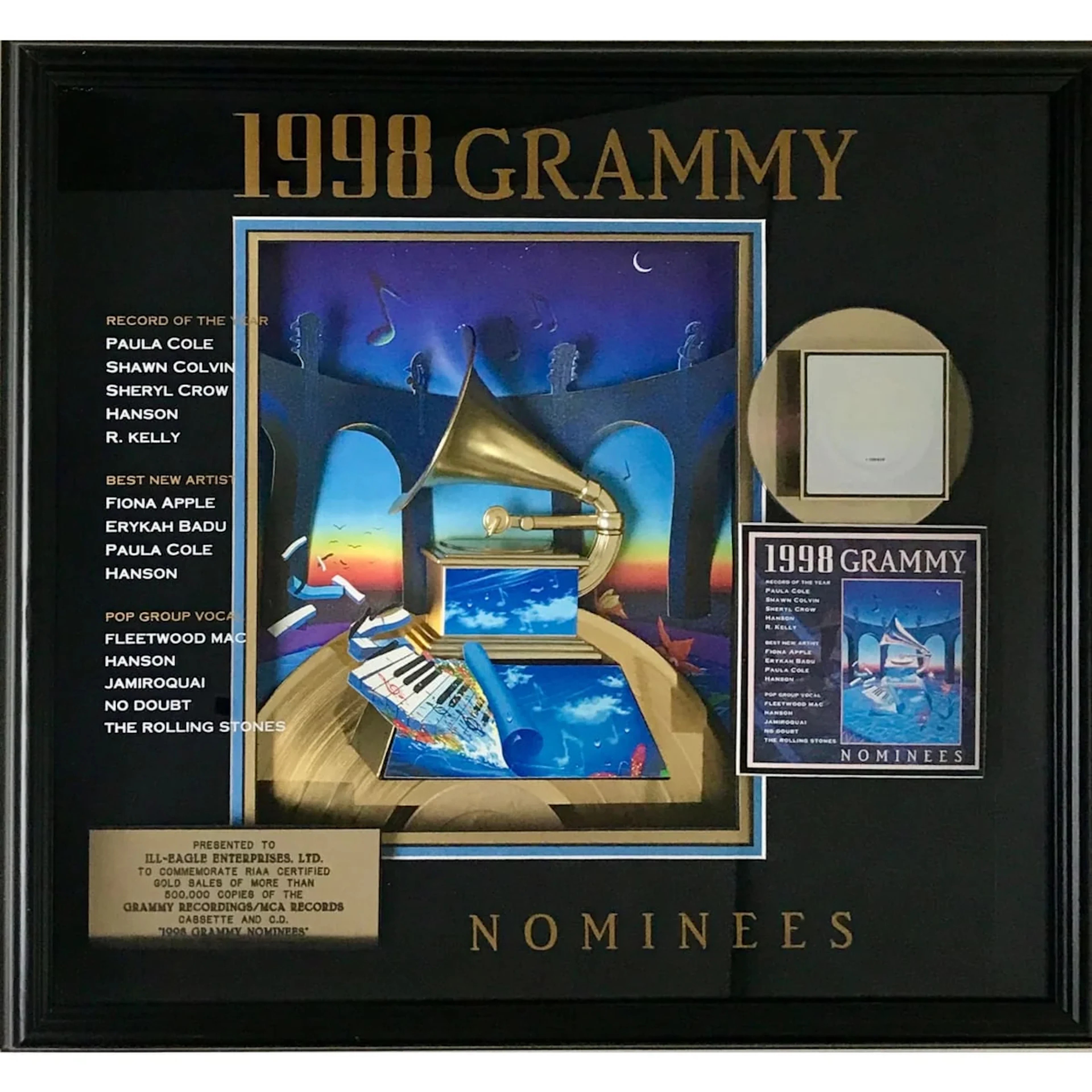 Grammy 1998 Nominees RIAA Gold Album Award