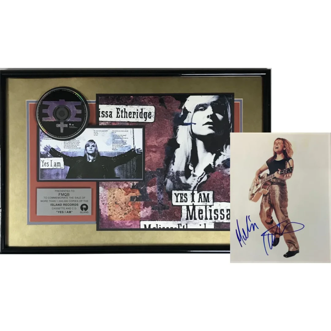 Melissa Etheridge Yes I Am Island Records Award & Signed Photo