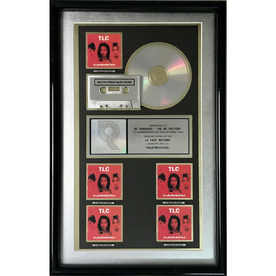 TLC CrazySexyCool RIAA 5x Multi-Platinum Album Award