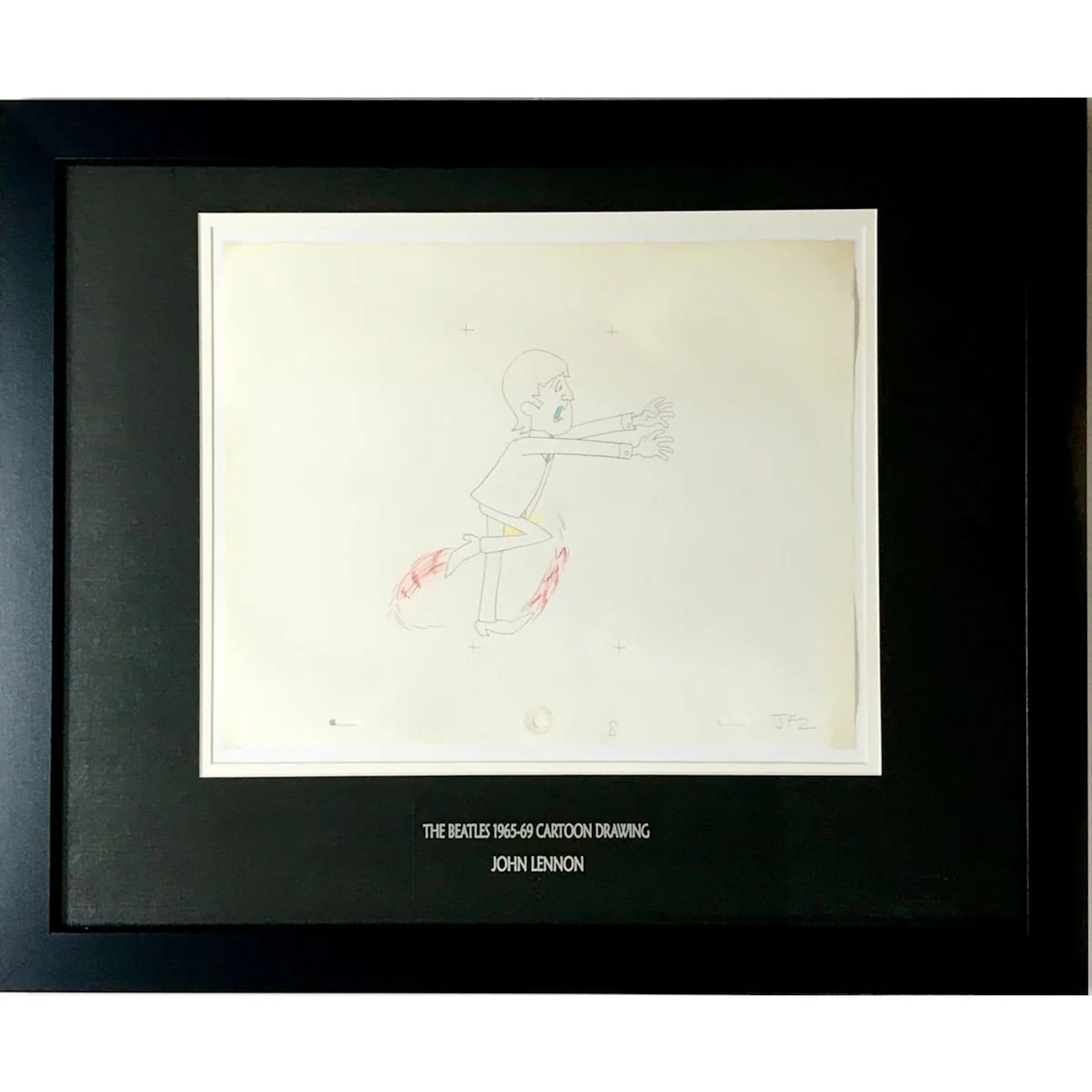 Beatles 1965-69 Cartoon - Framed Original Animation Cel John Lennon