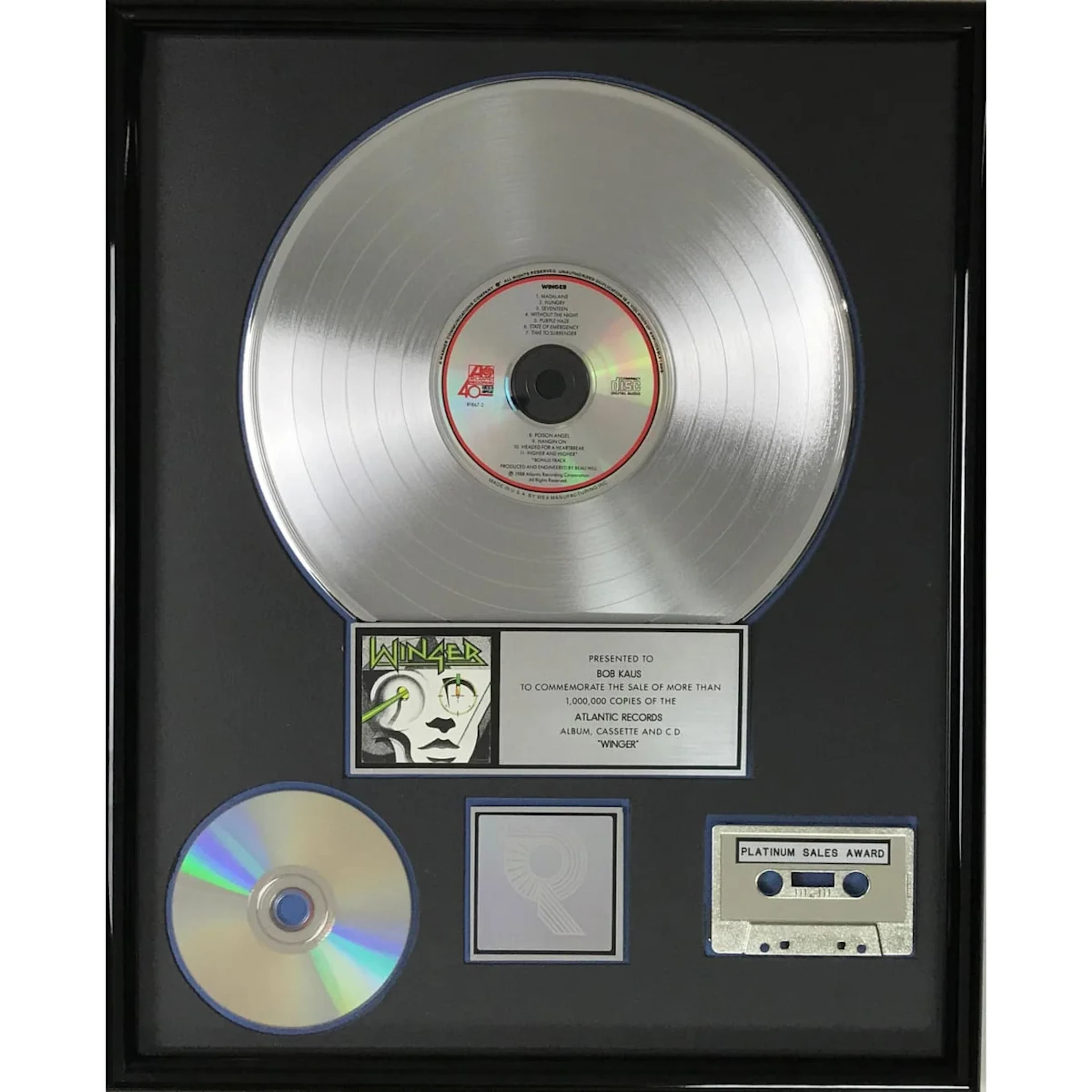 Winger debut RIAA Platinum Album Award