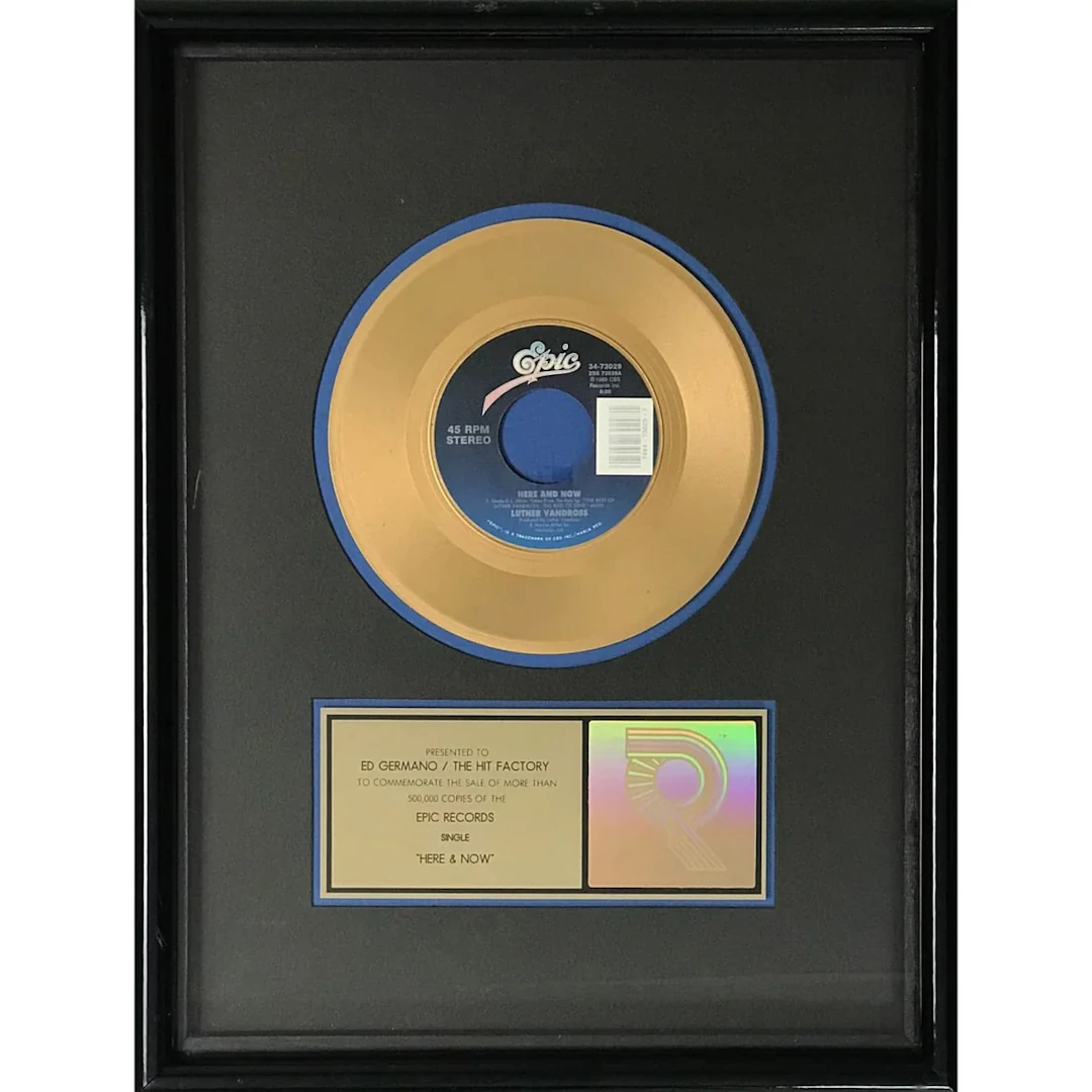 Luther Vandross "Here And Now" RIAA Gold Single Award