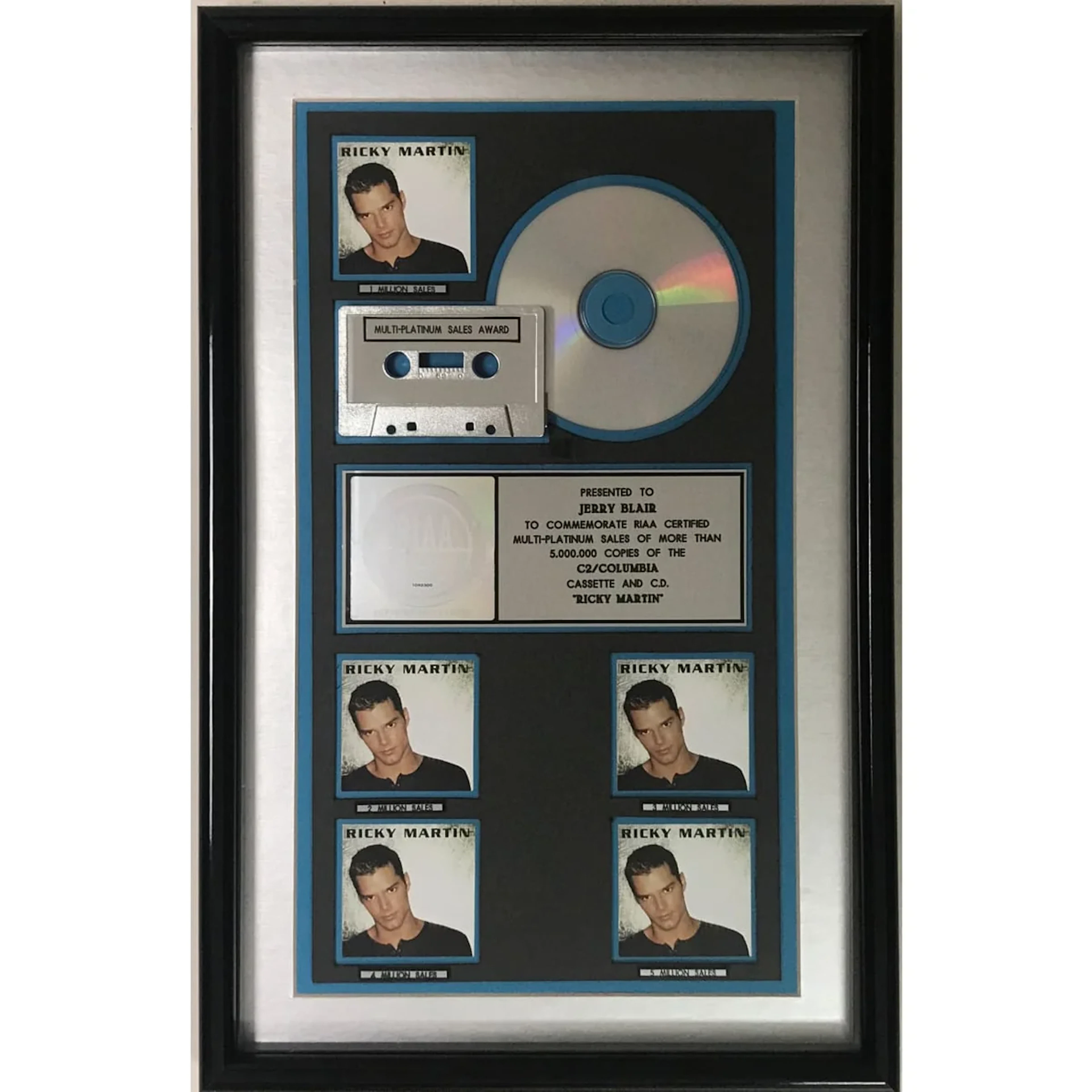 Ricky Martin debut RIAA 5x Multi-Platinum Album Award