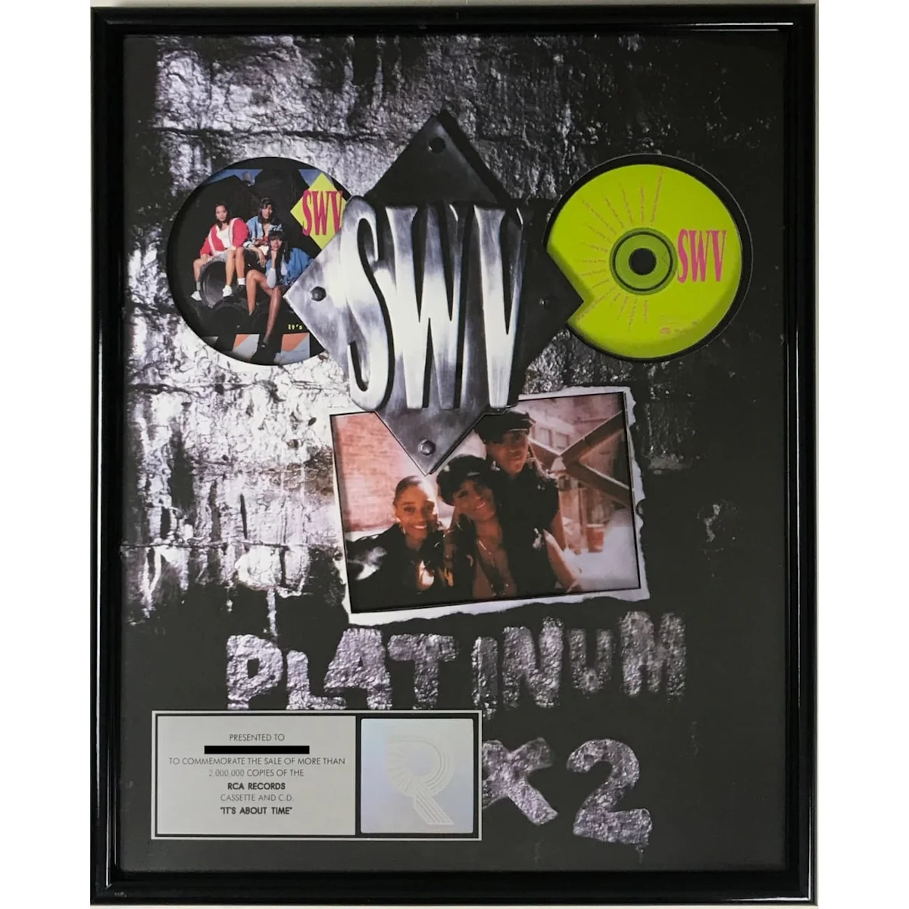 SWV It's About Time RIAA 2x Multi-Platinum Album Award