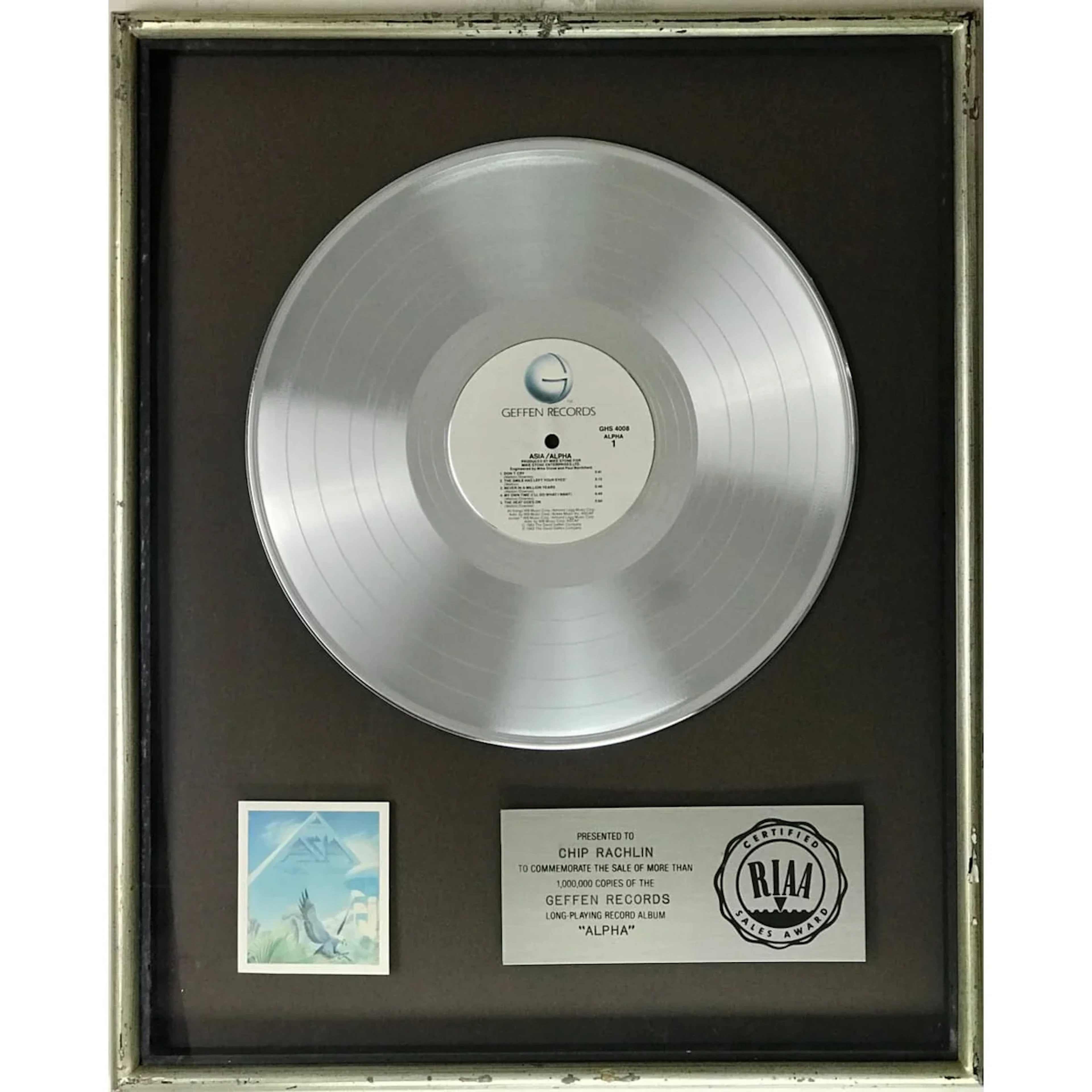 Asia Alpha RIAA Platinum Album Award