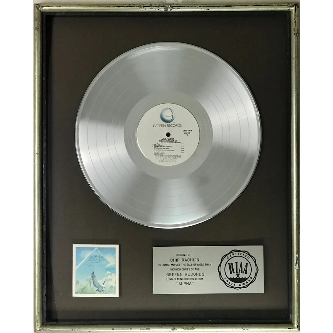 Asia Alpha RIAA Platinum Album Award
