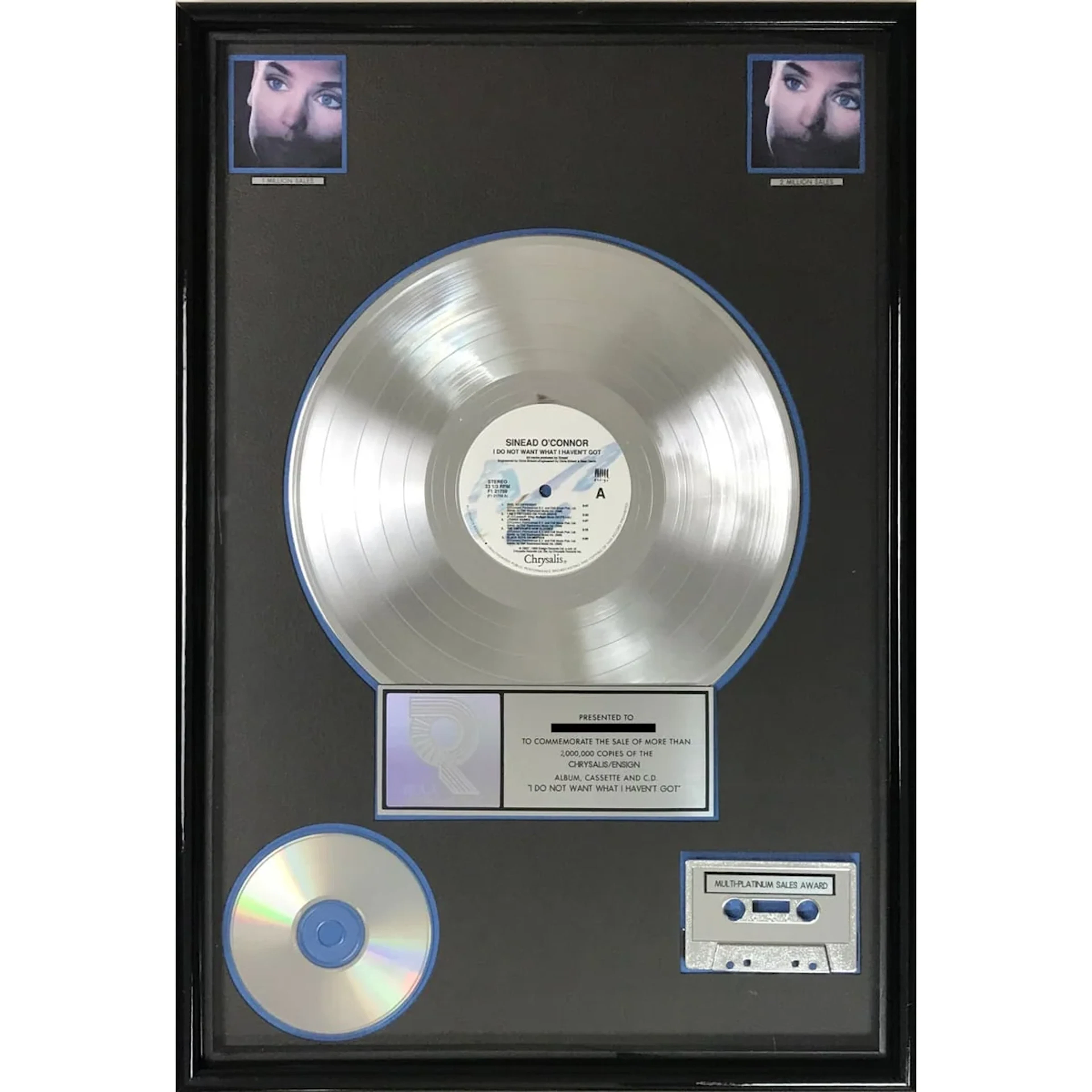 Sinead O'Connor I Do Not Want What I Haven't Got RIAA 2x Multi-Platinum