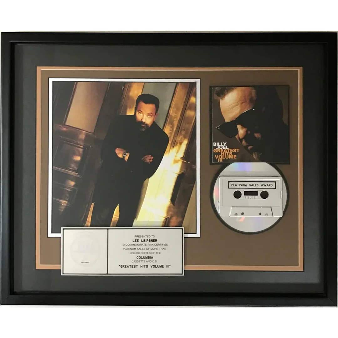 Billy Joel Greatest Hits Vol. 3 RIAA Platinum Album Award