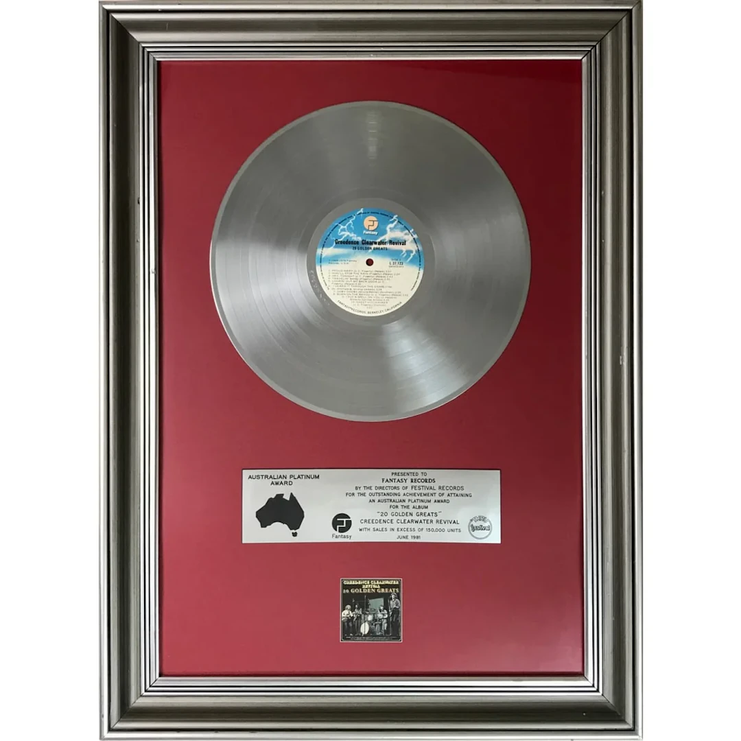 Creedence Clearwater Revival 20 Golden Greats 1981 Australian Platinum Award