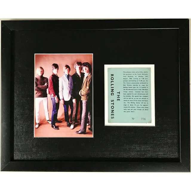 Rolling Stones Genuine 1964 Ticket Collage - RARE