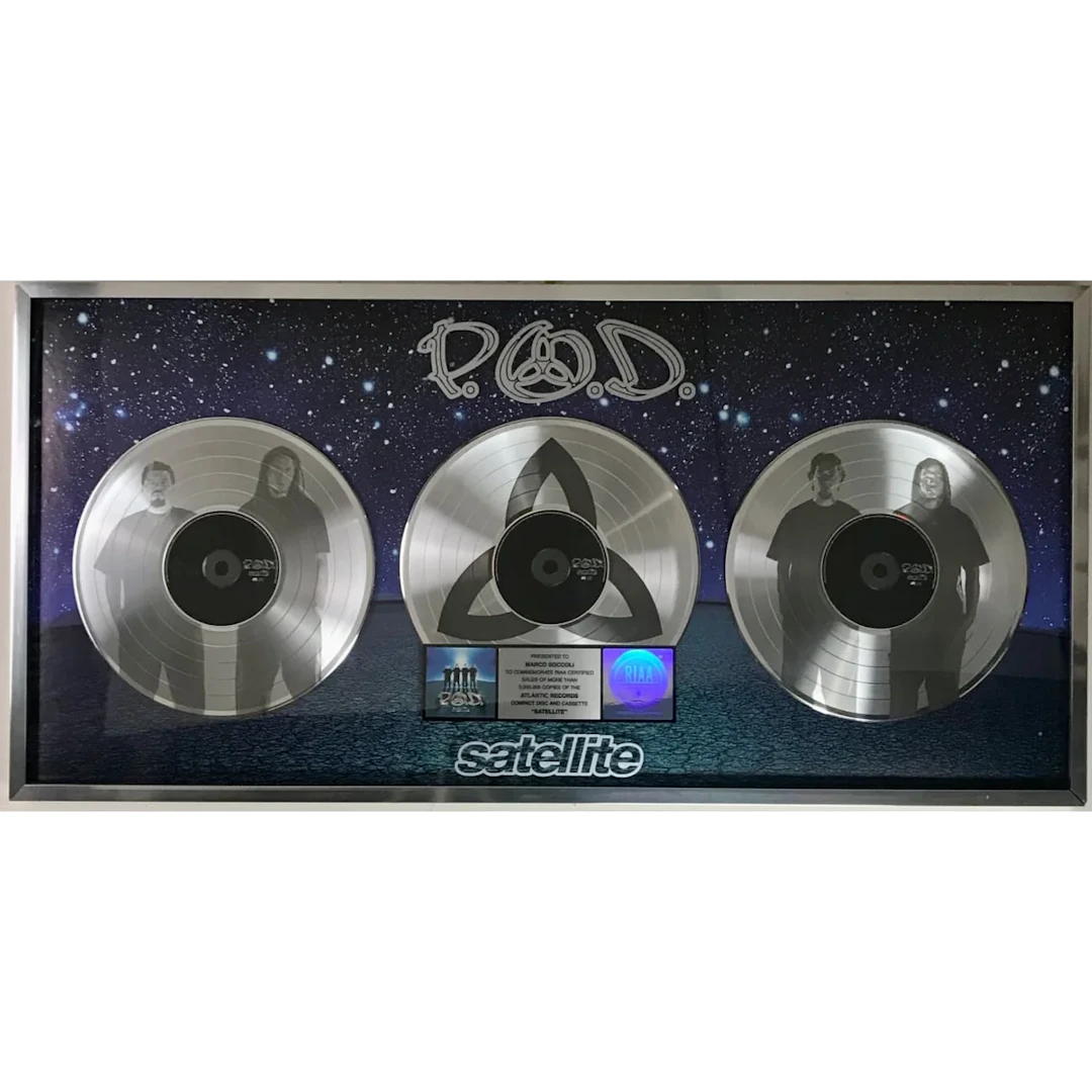 P.O.D. Satellite RIAA 3x Multi-Platinum Album Award