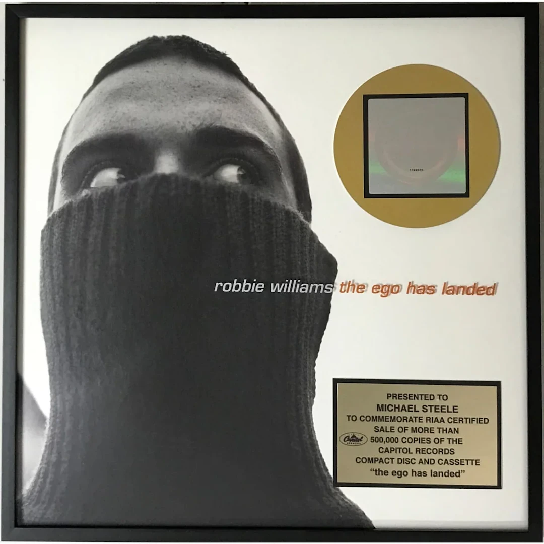 Robbie Williams The Ego Has Landed RIAA Gold Album Award