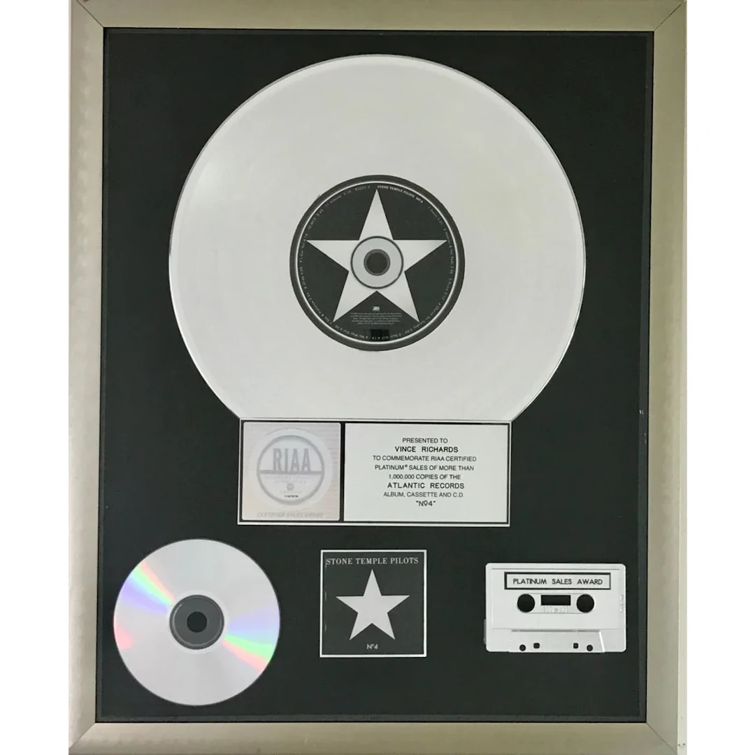 Stone Temple Pilots No. 4 RIAA Platinum Album Award